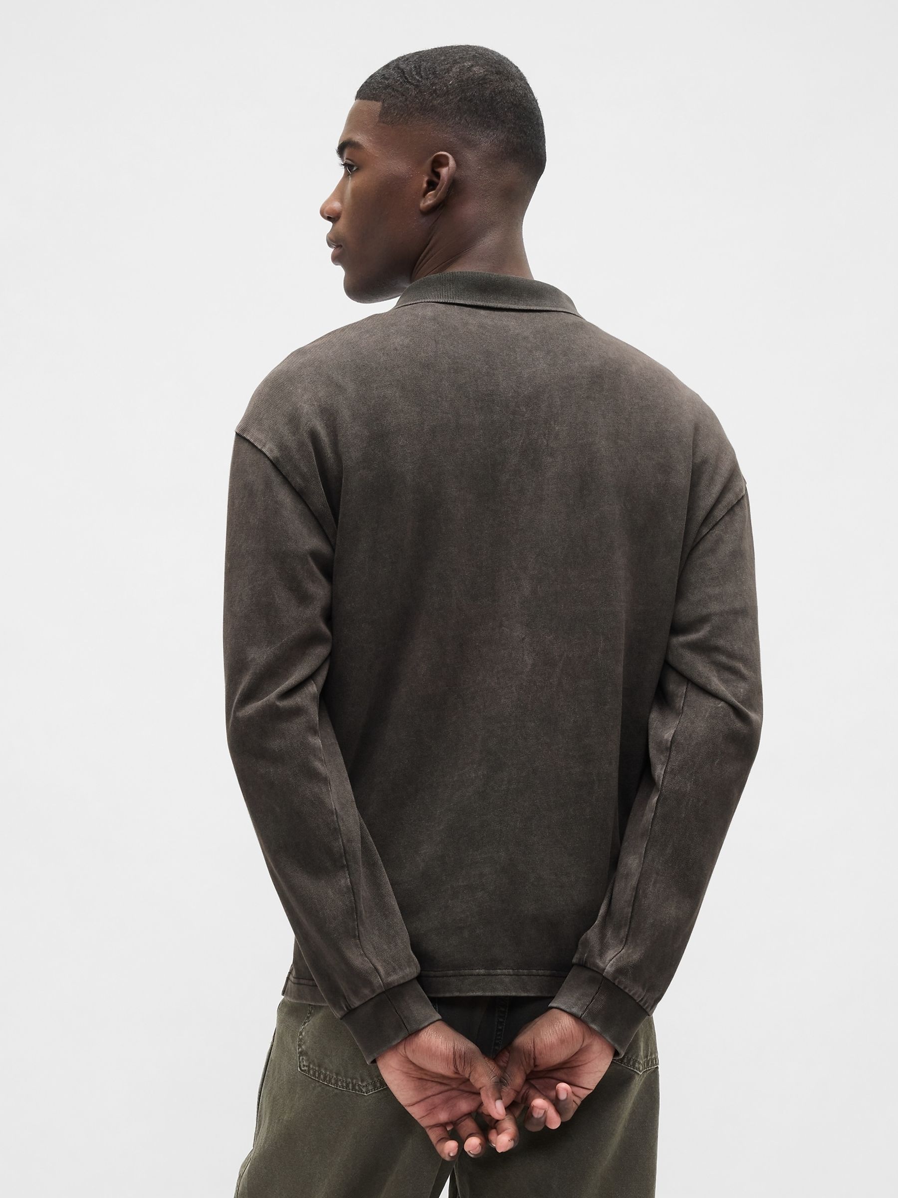 Black Heavyweight Jersey Polo Shirt - Image 2 of 4