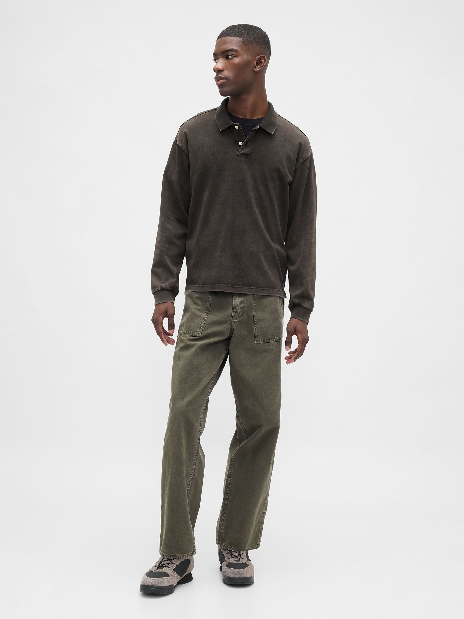 Black Heavyweight Jersey Polo Shirt - Image 3 of 4