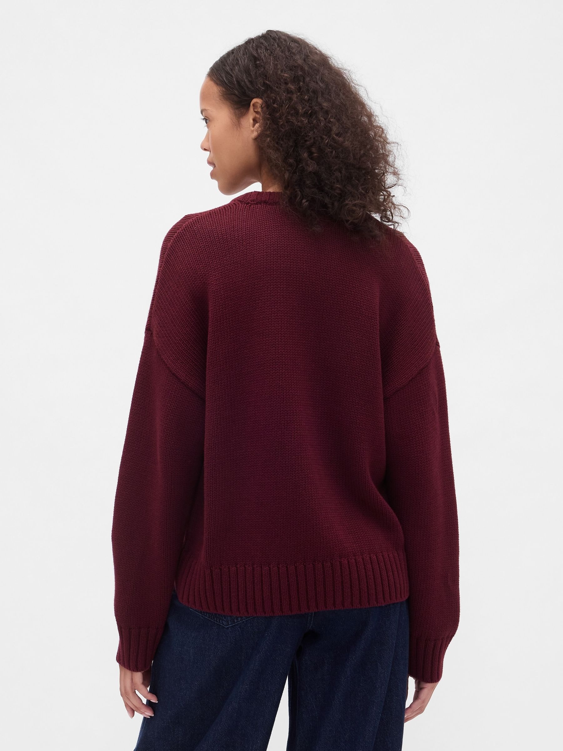 Burgundy Red Relaxed Sweatshirt - Image 2 of 4