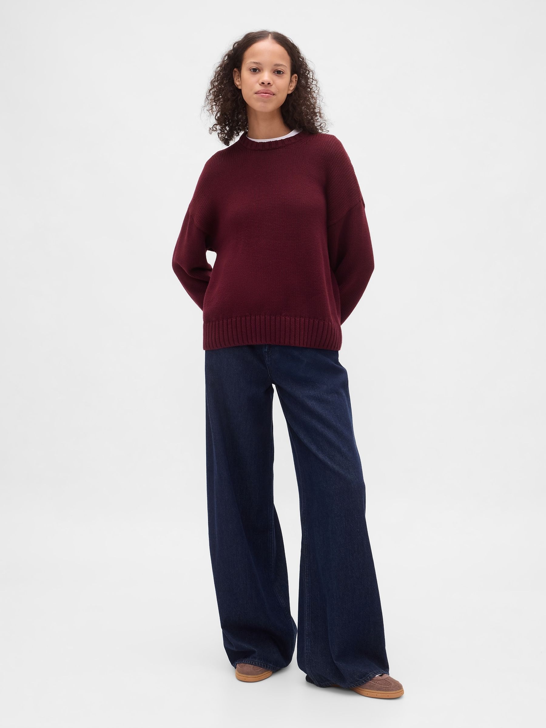 Burgundy Red Relaxed Sweatshirt - Image 3 of 4
