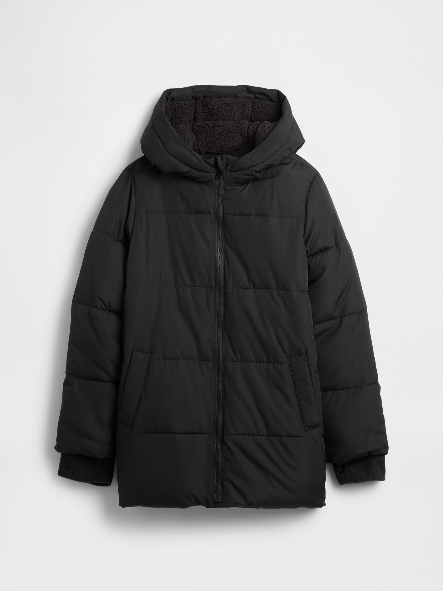 Black Longline Warmest Puffer Jacket (4-13yrs) - Image 1 of 3