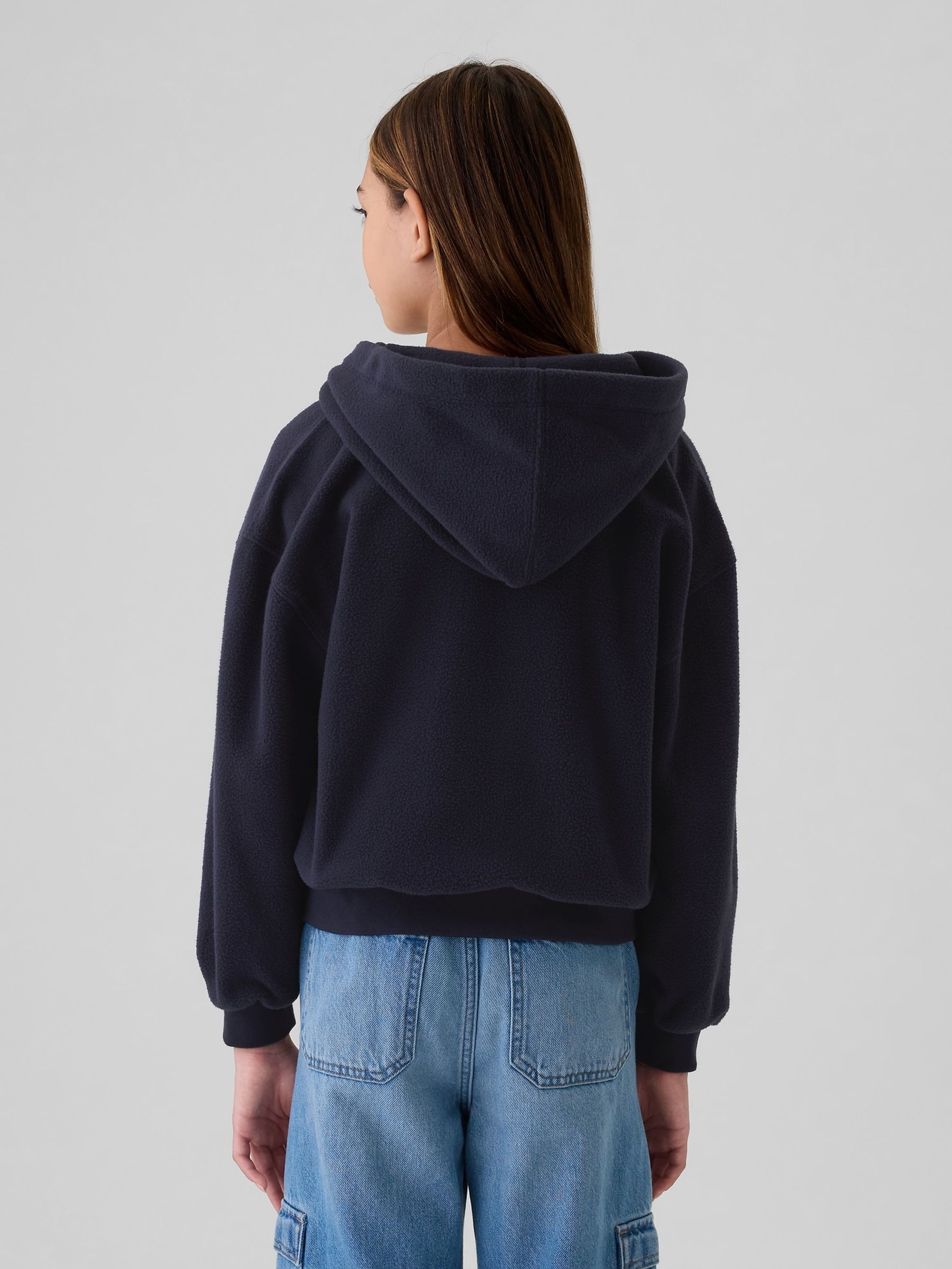 Navy Blue Arch Logo Zip Hoodie - Image 2 of 4 Navy Blue Arch Logo Zip Hoodie - Image 2 of 4