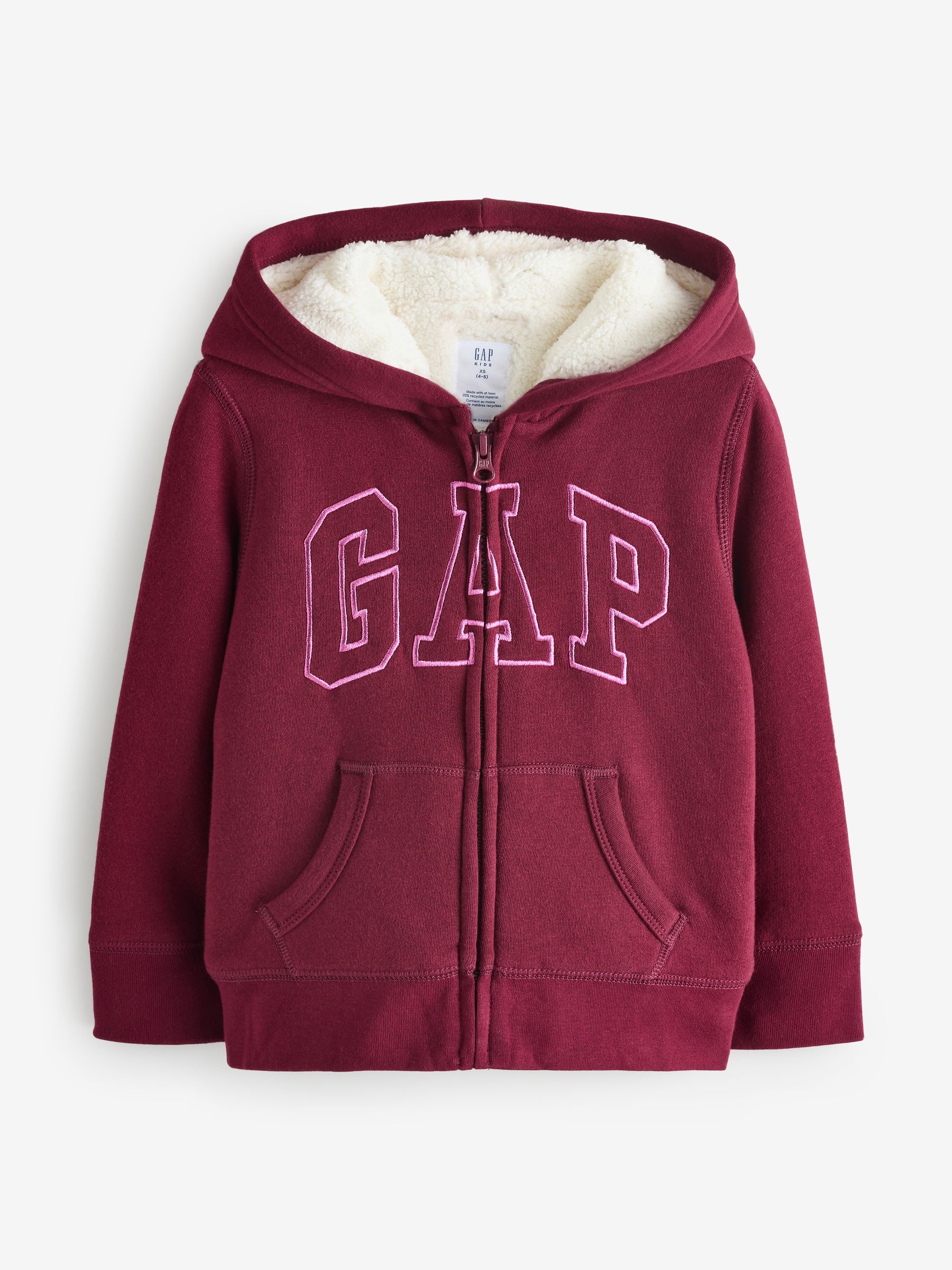 Red Logo Sherpa Zip Hoodie (4-13yrs) - Image 1 of 5