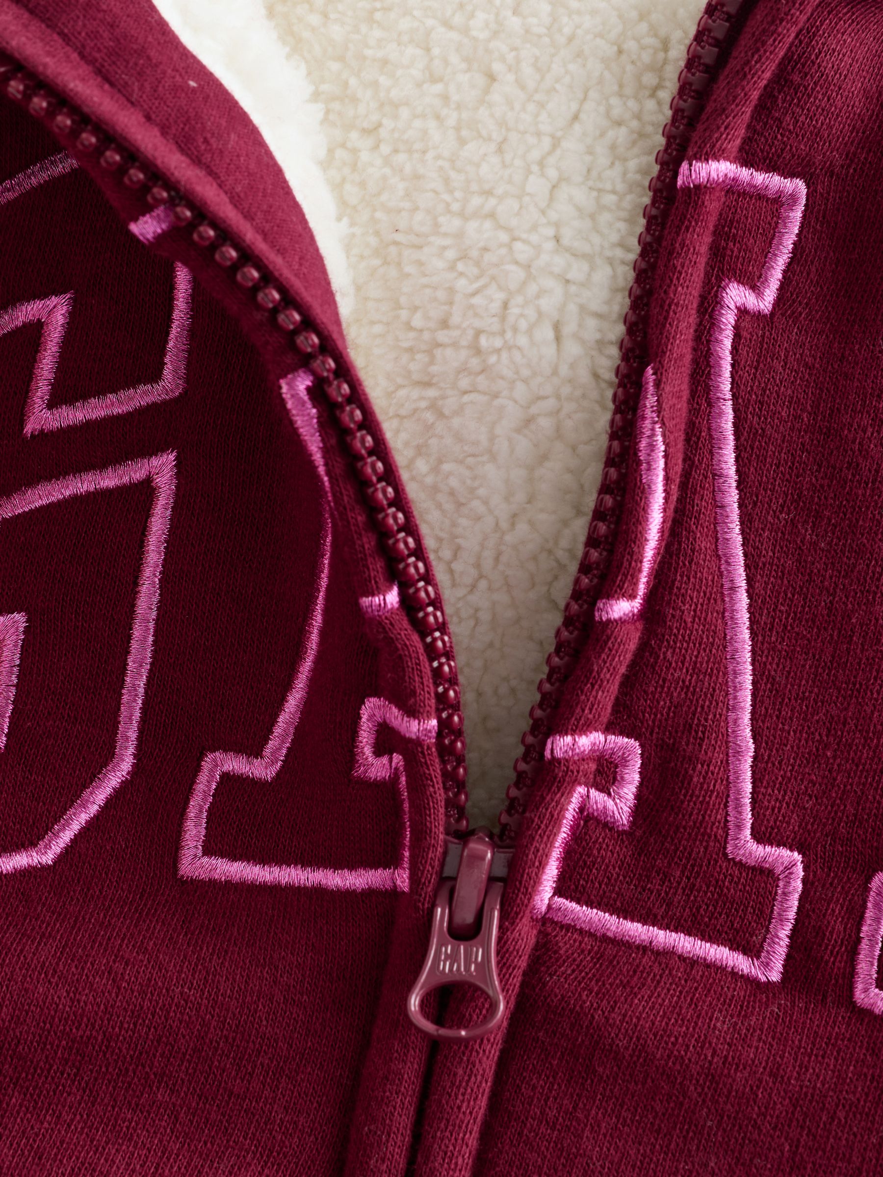 Red Logo Sherpa Zip Hoodie (4-13yrs) - Image 5 of 5