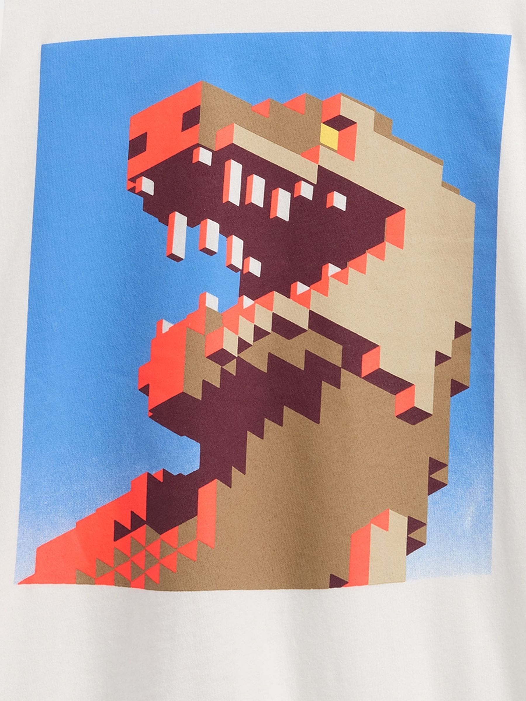 White Dinosaur Graphic T-Shirt (4-13yrs) - Image 3 of 3