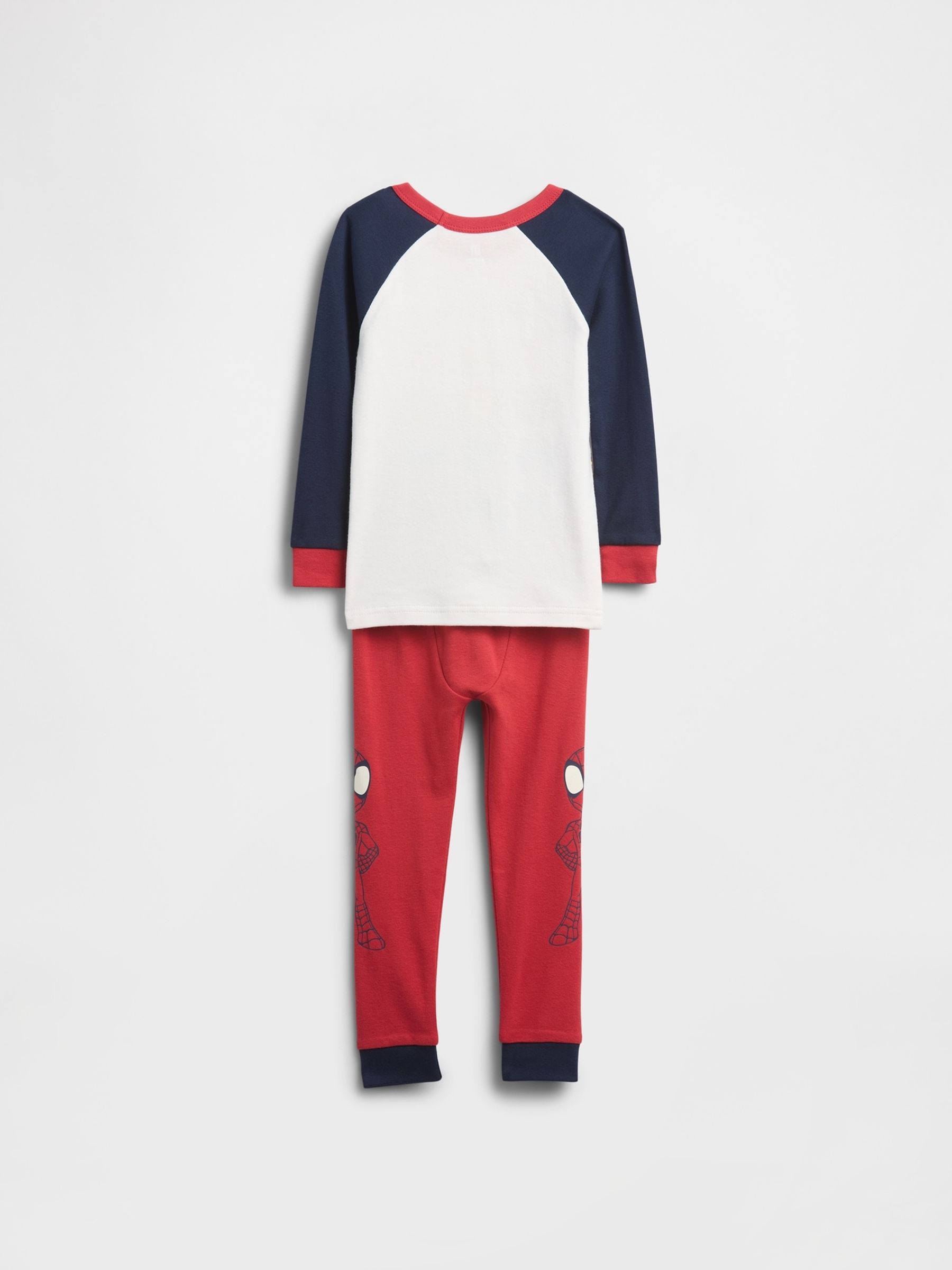 Red/White/Navy Marvel Brushed Cotton Pyjamas Set - Image 2 of 2