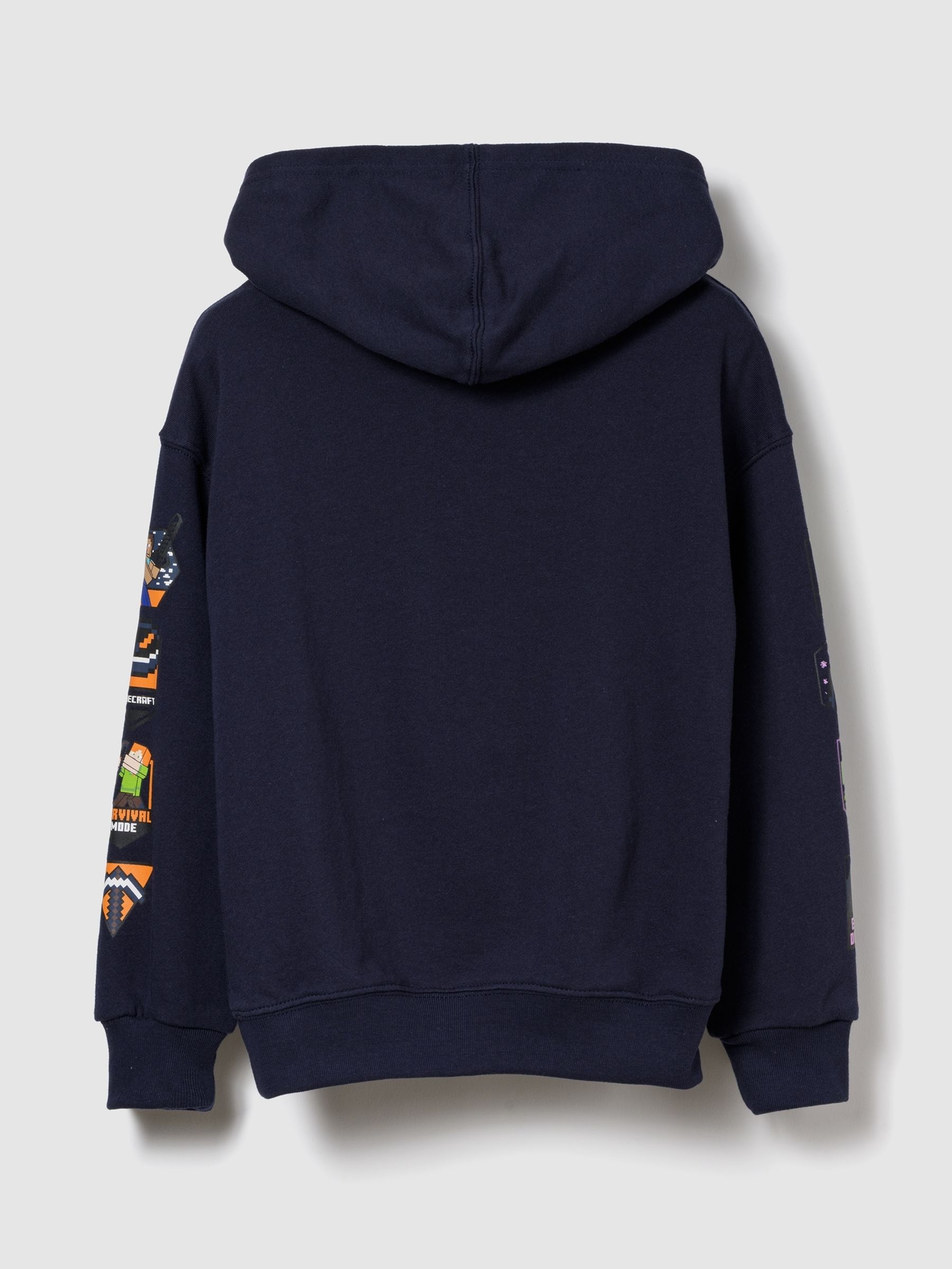 Navy Blue Minecraft Relaxed Hoodie (4-13yrs) - Image 3 of 4