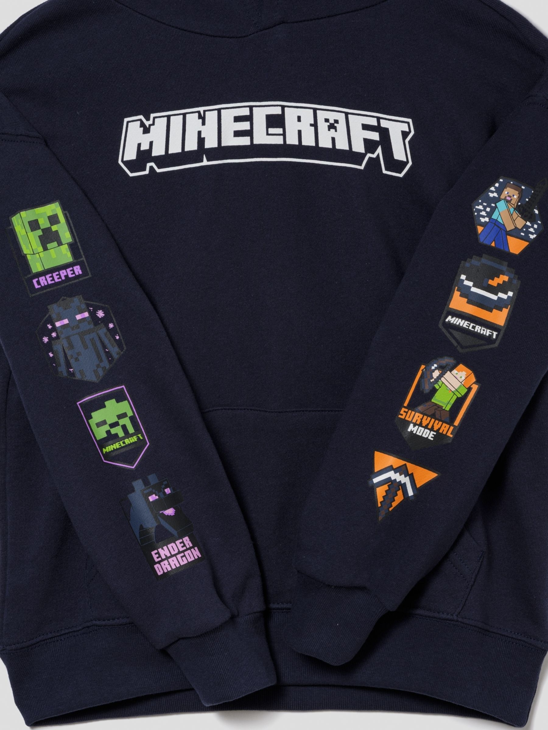 Navy Blue Minecraft Relaxed Hoodie (4-13yrs) - Image 4 of 4