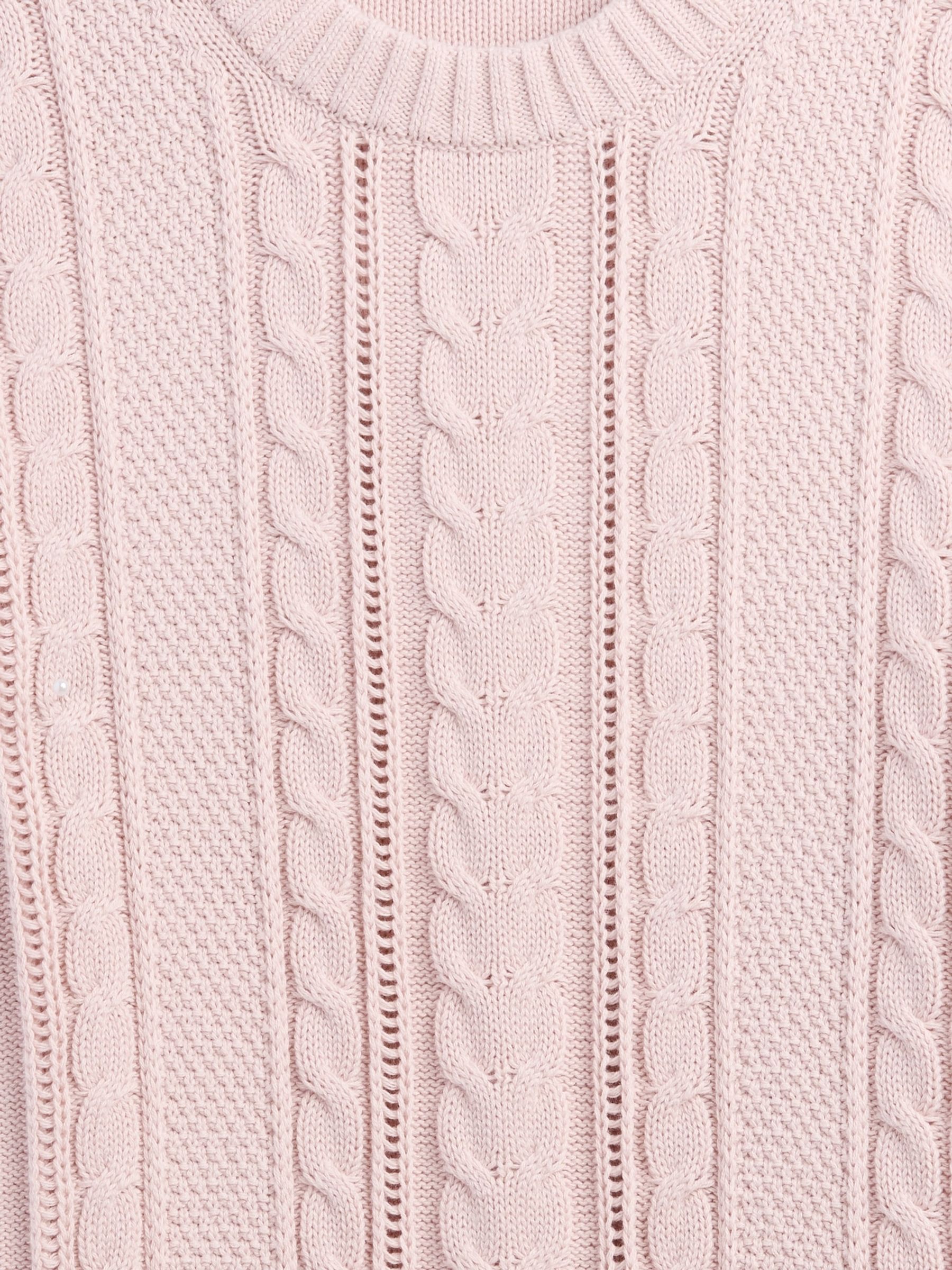 Pink Cotton Cable Knit Sweatshirt - Image 5 of 5