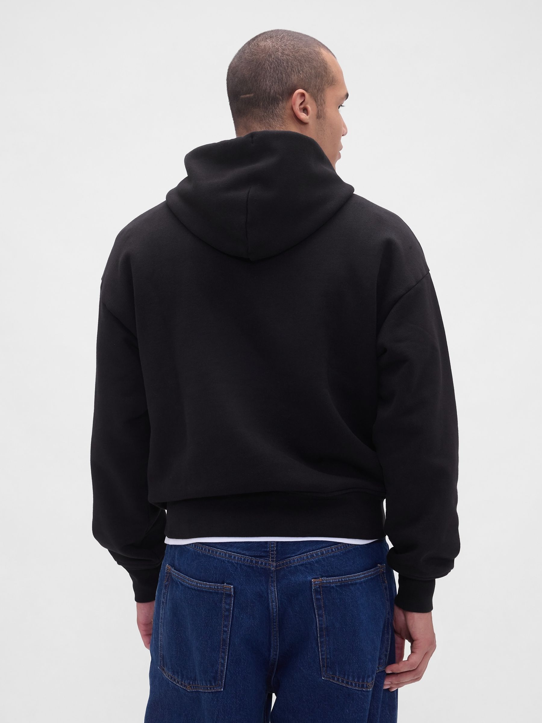 Black Extra Heavyweight French Terry Hoodie - Image 2 of 4