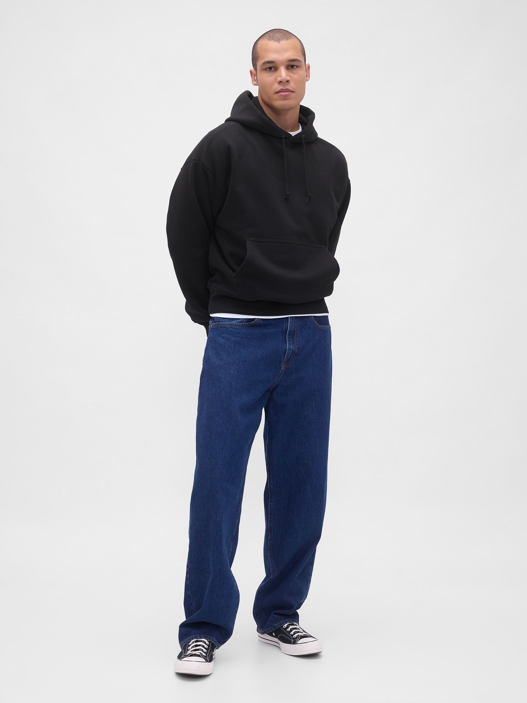 Black Extra Heavyweight French Terry Hoodie - Image 3 of 4