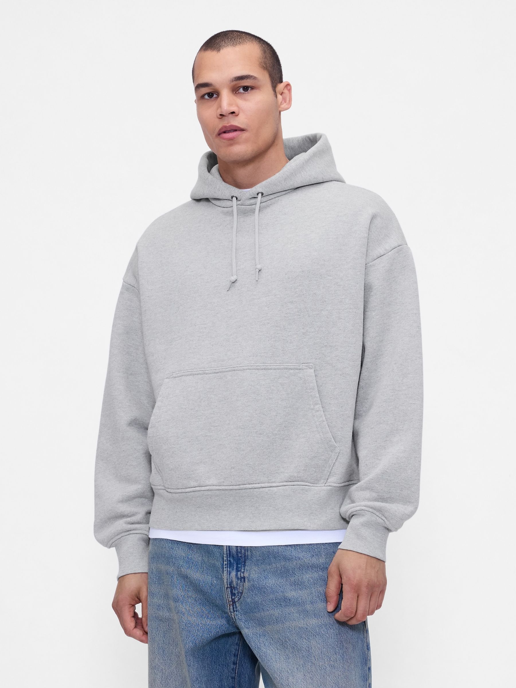 Light Grey Extra Heavyweight French Terry Hoodie - Image 1 of 4