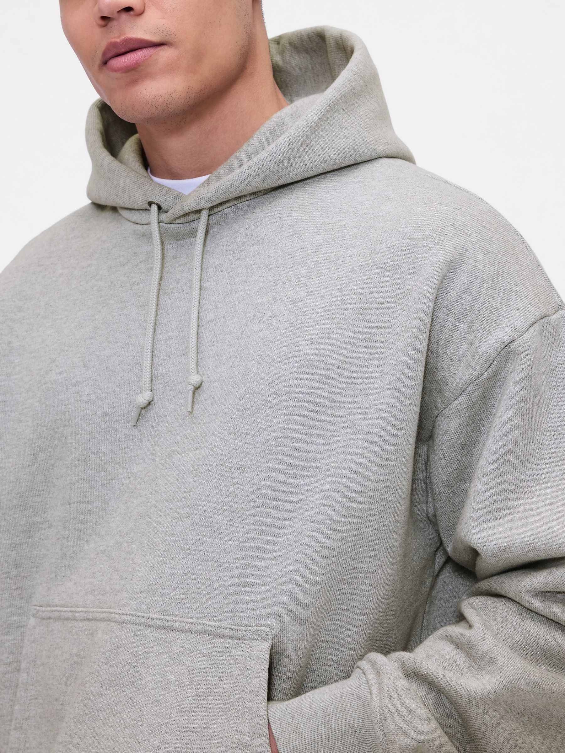 Light Grey Extra Heavyweight French Terry Hoodie - Image 4 of 4