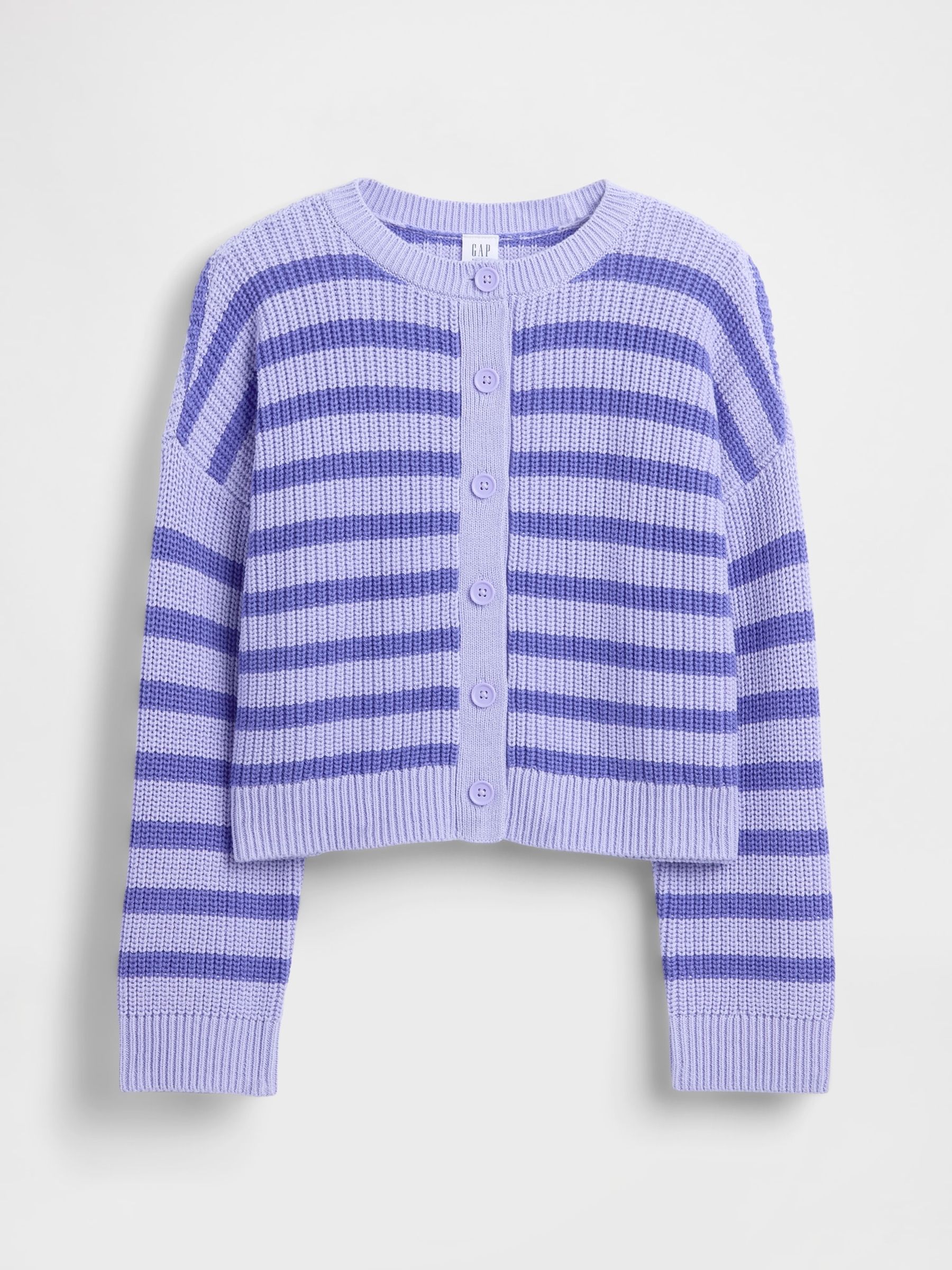 Purple Stripe Oversized Cardigan (4-13yrs) - Image 5 of 5 Purple Stripe Oversized Cardigan (4-13yrs) - Image 5 of 5