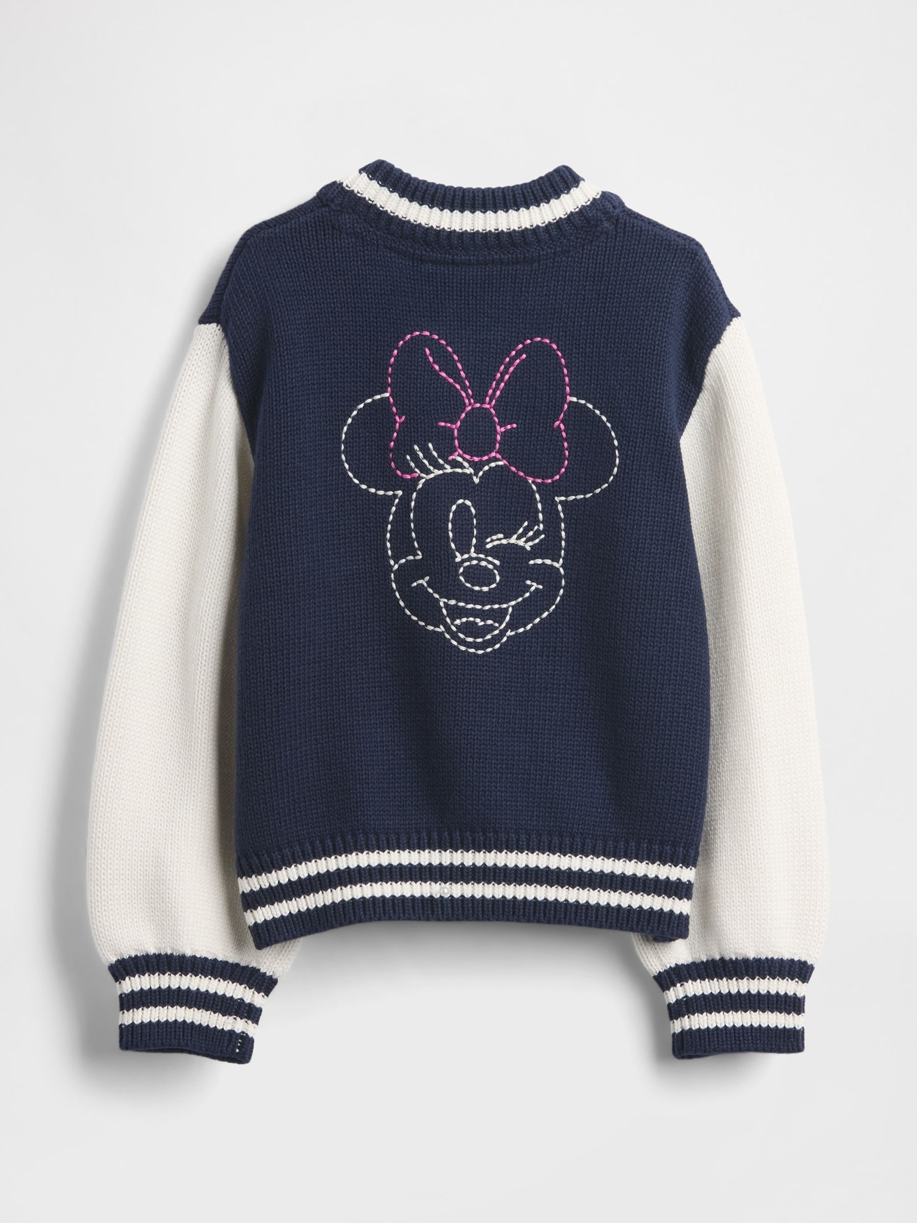 Navy/White Disney Minnie Mouse Varsity Cardigan - Image 5 of 5 Navy/White Disney Minnie Mouse Varsity Cardigan - Image 5 of 5