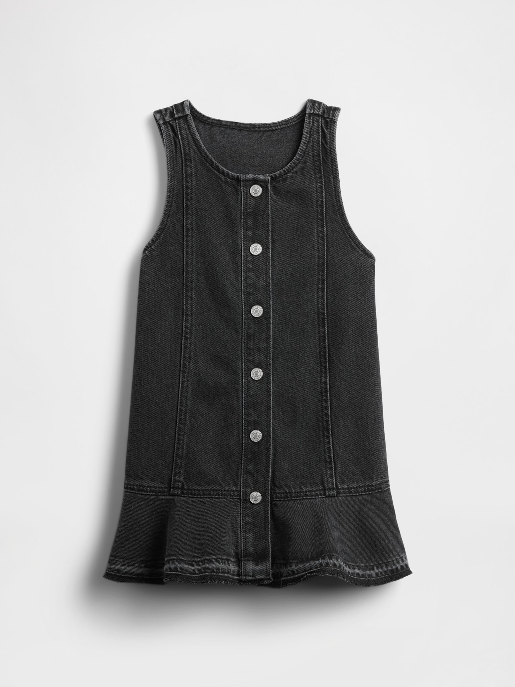 Black Denim Peplum Hem Dress (6mths-5yrs) - Image 2 of 3