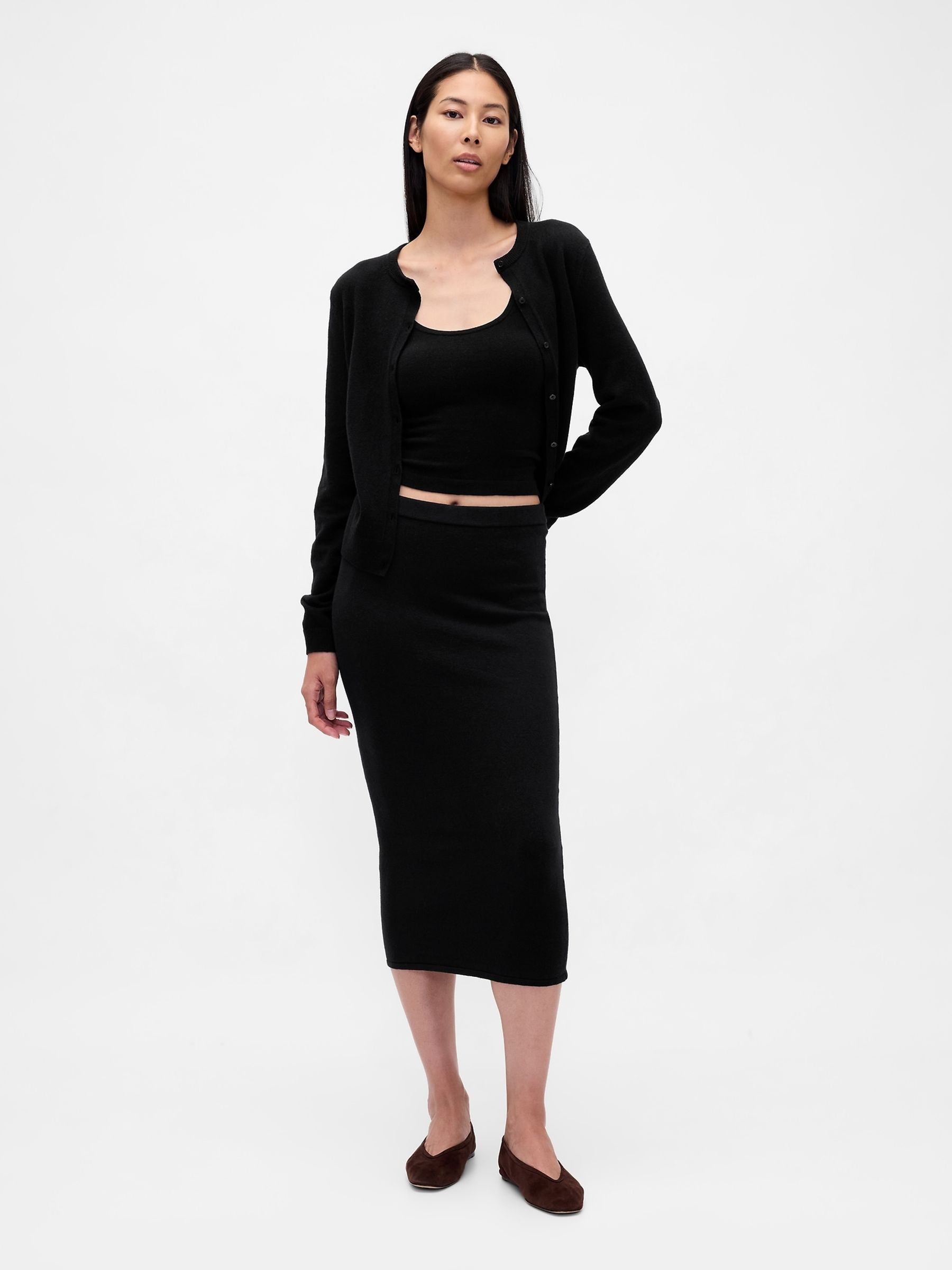 Black Soft Touch Crop Cardigan - Image 3 of 4