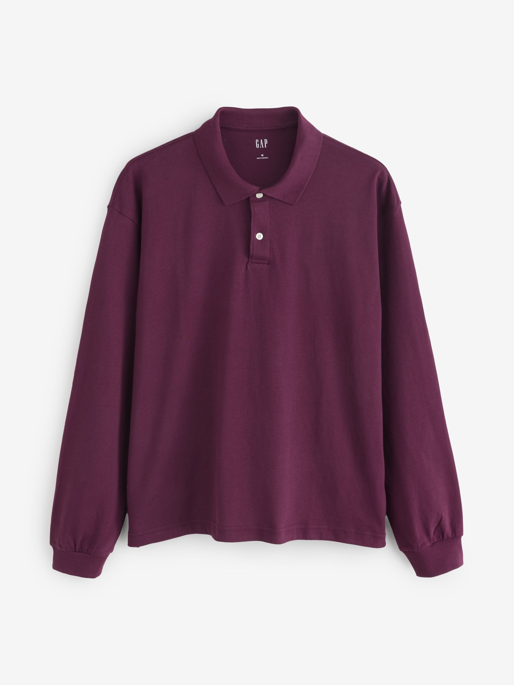 Burgundy Red Heavyweight Jersey Polo Shirt - Image 1 of 4 Burgundy Red Heavyweight Jersey Polo Shirt - Image 1 of 4