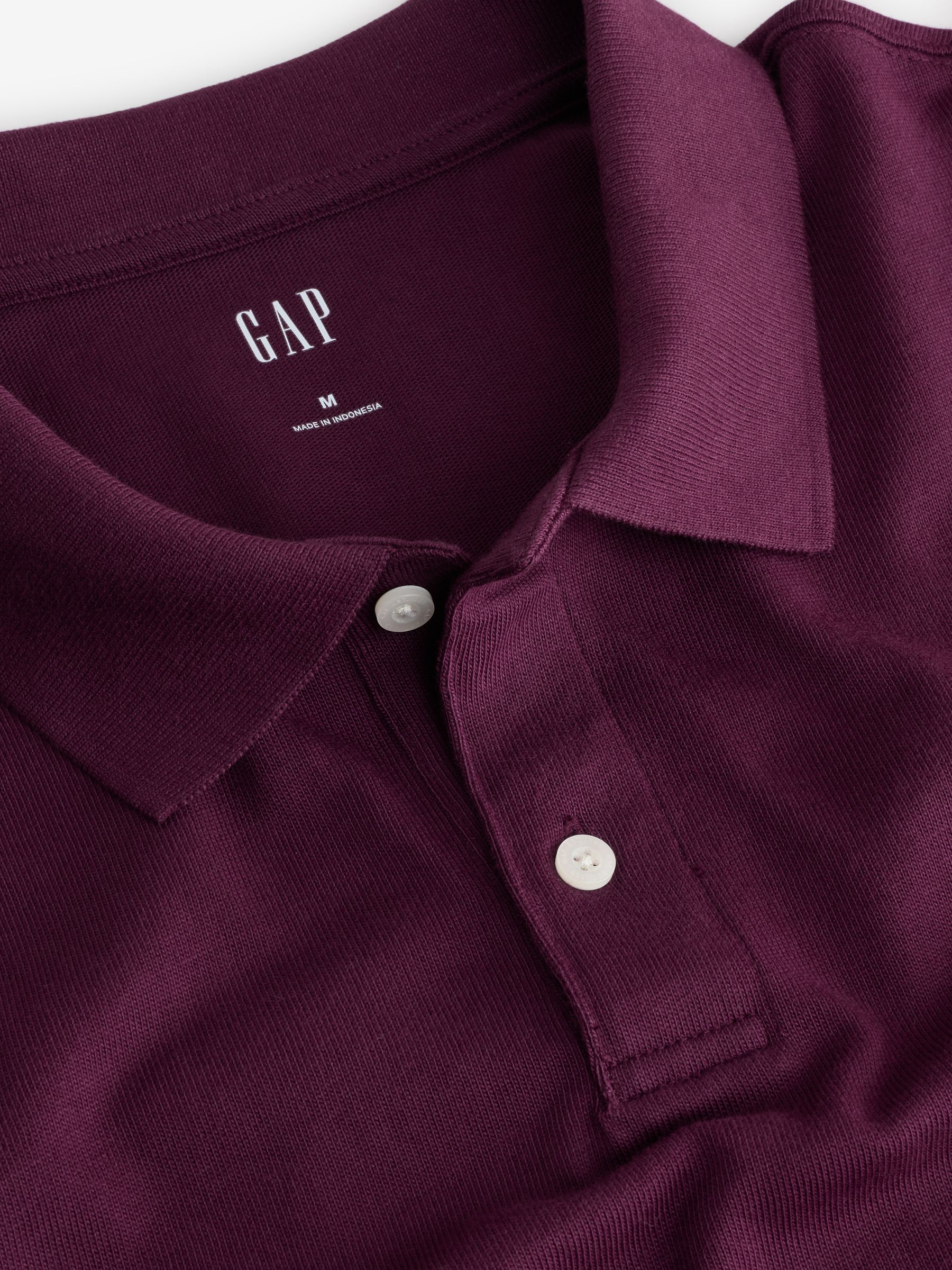 Burgundy Red Heavyweight Jersey Polo Shirt - Image 3 of 4