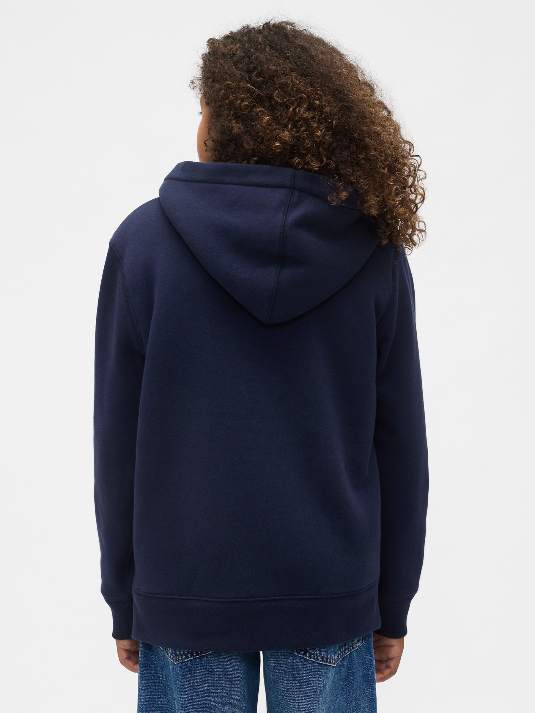 Navy Blue Logo Sherpa Zip Hoodie (4-13yrs) - Image 2 of 5