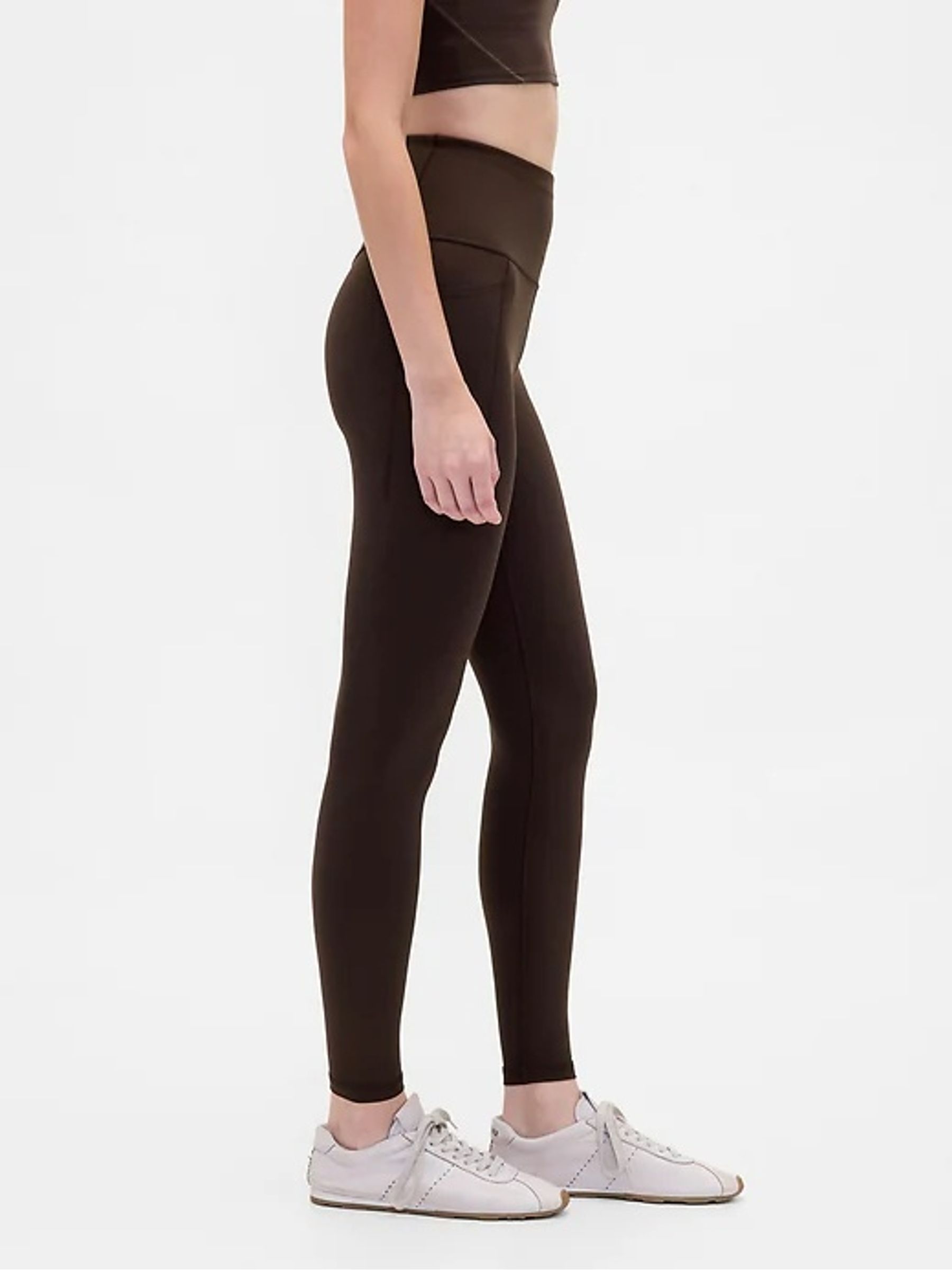 Brown High Waisted Power Full Length Leggings - Image 3 of 5