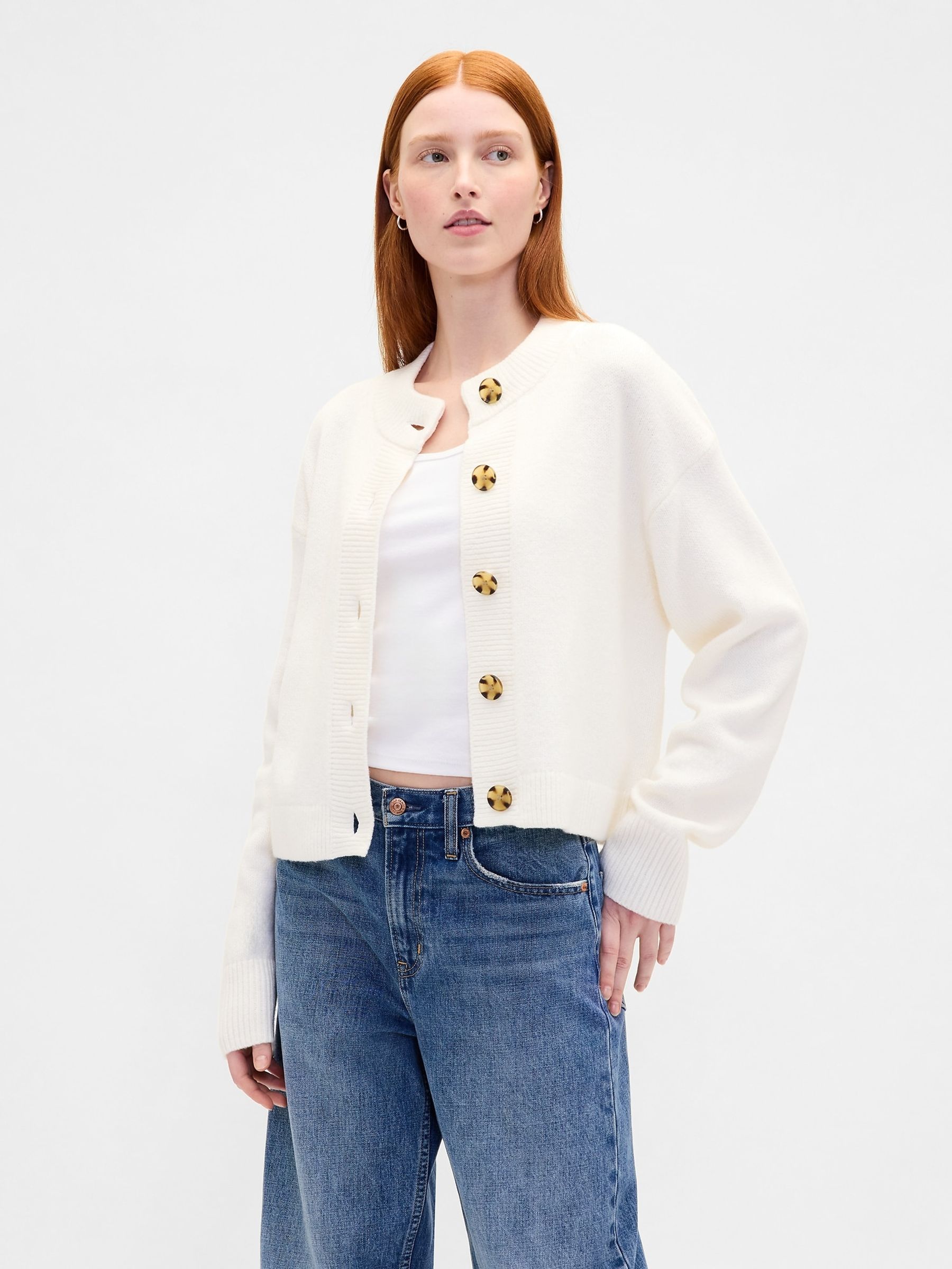 White CashSoft Oversized Chunky Cardigan - Image 1 of 4