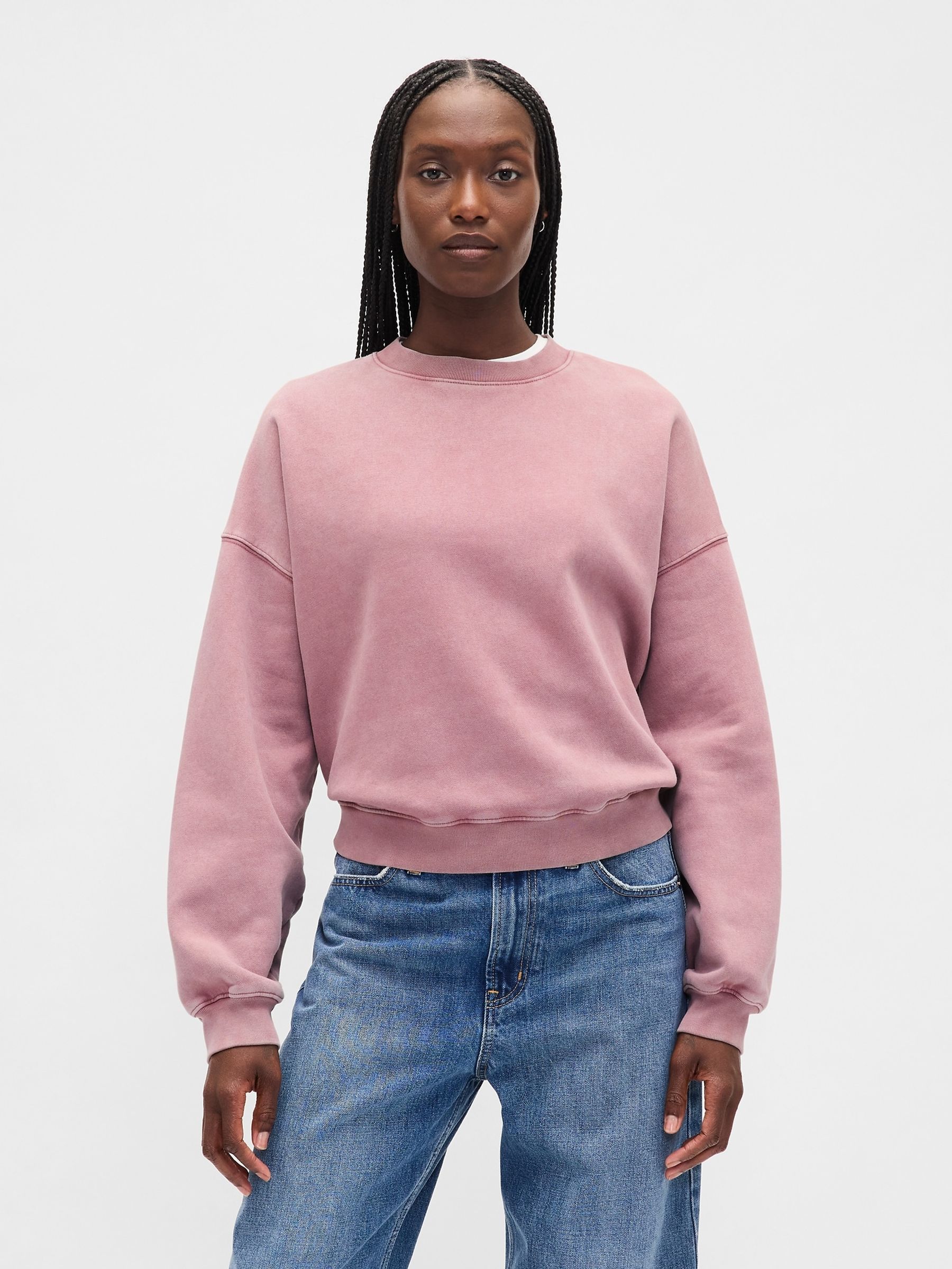 Pink Vintage Soft Wedge Crewneck Sweatshirt - Image 1 of 4