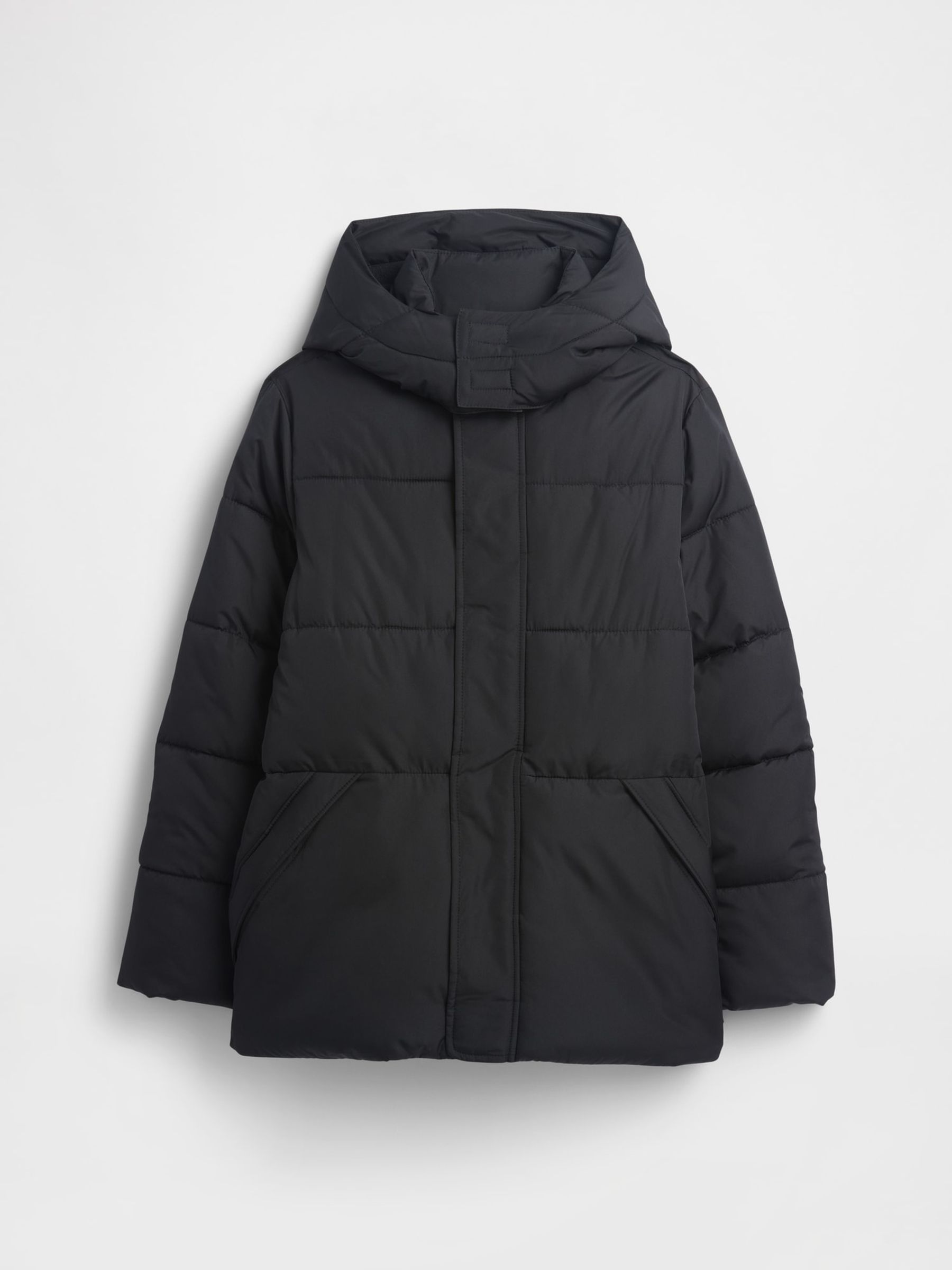 Black Longline Parka Jacket - Image 1 of 3
