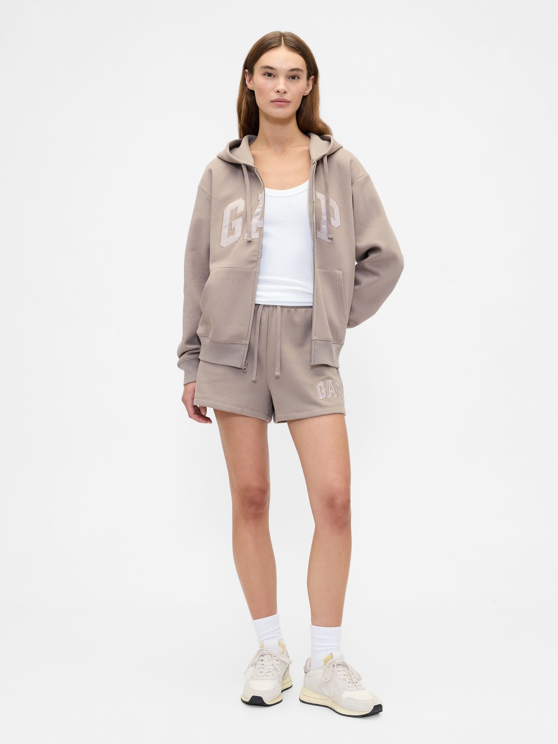 Brown Zip Up Logo Vintage Hoodie - Image 3 of 5