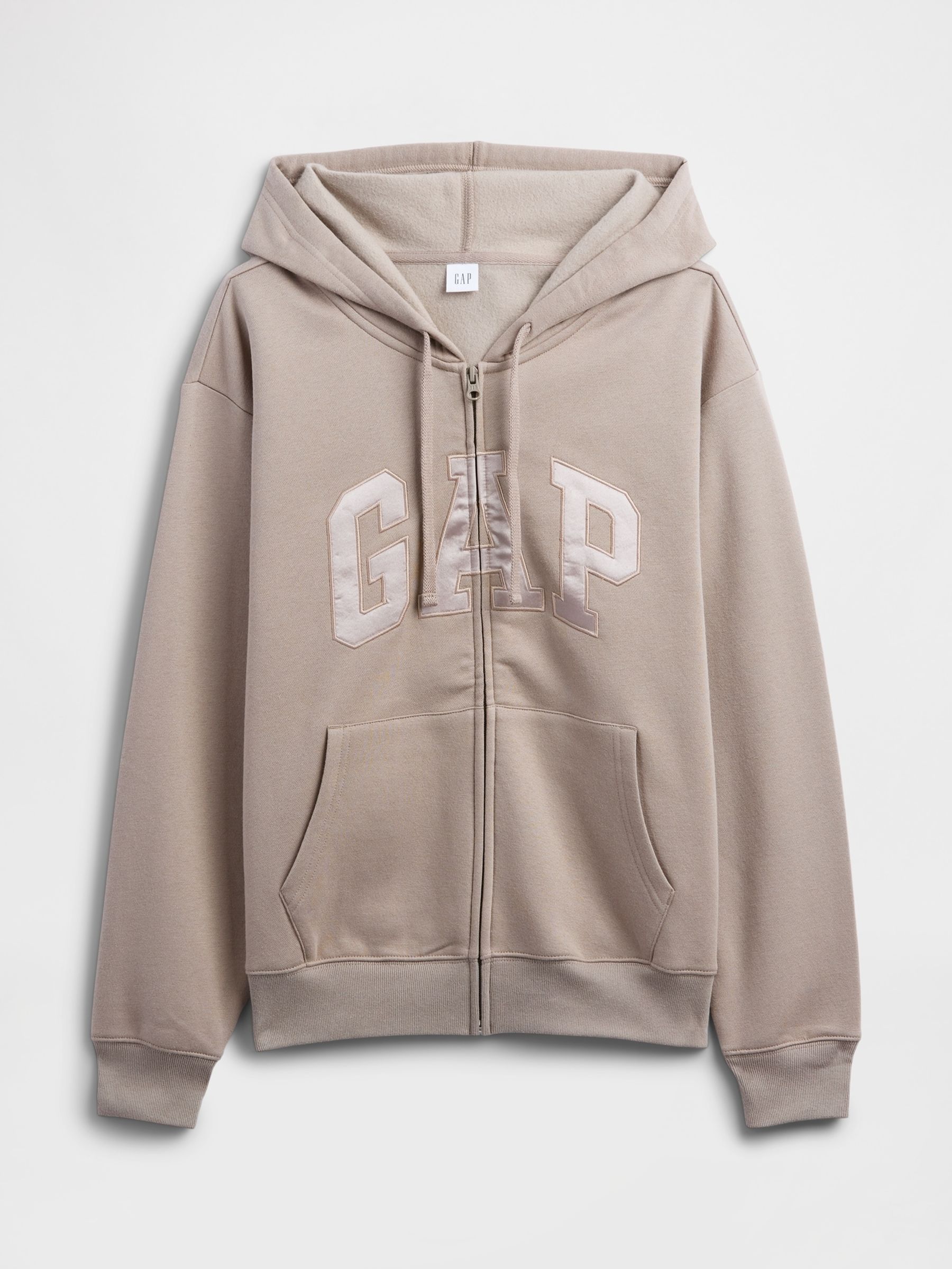 Brown Zip Up Logo Vintage Hoodie - Image 5 of 5