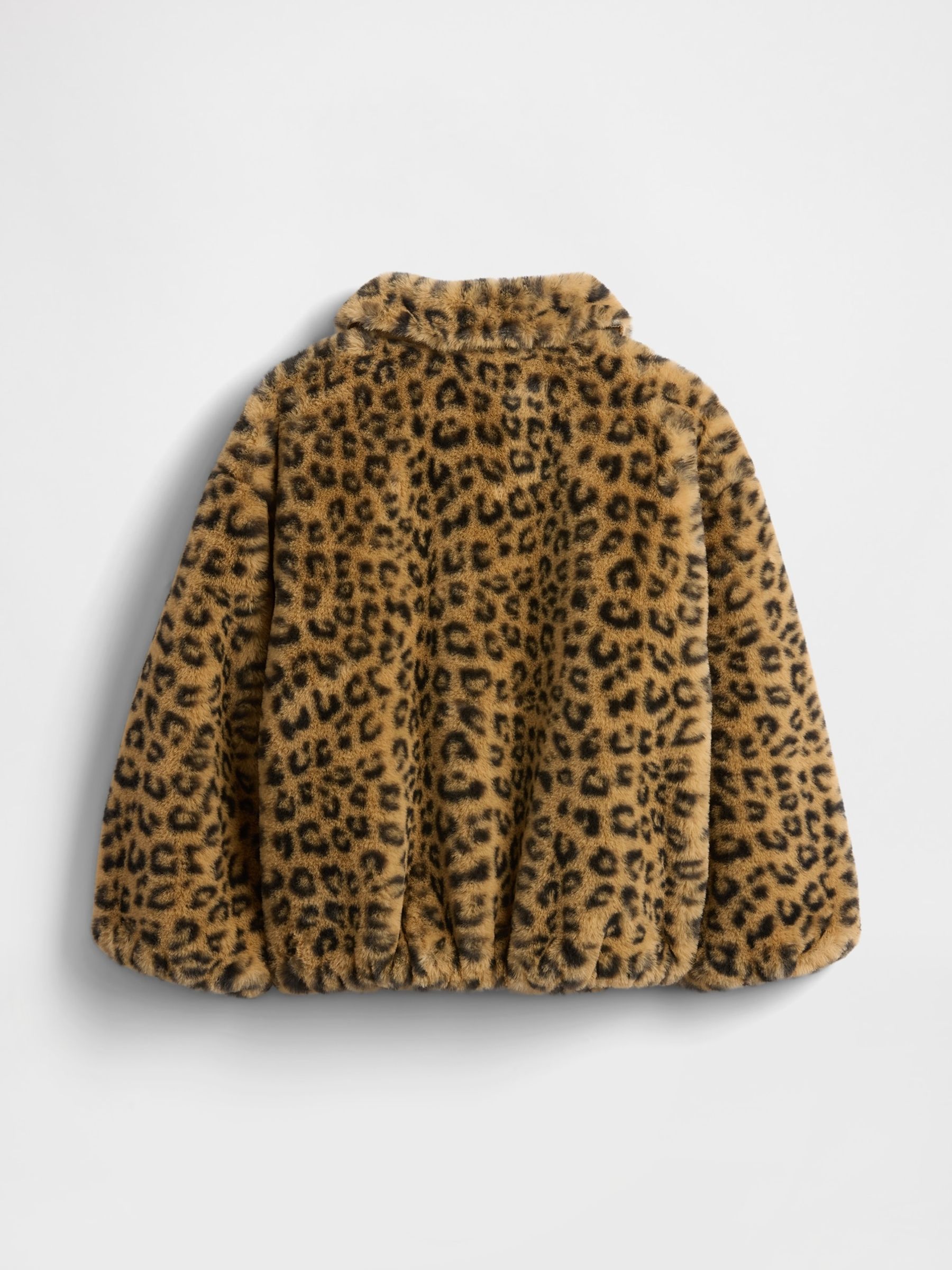 Brown Leopard Print Faux Fur Zip Jacket (6mths-5yrs) - Image 5 of 5