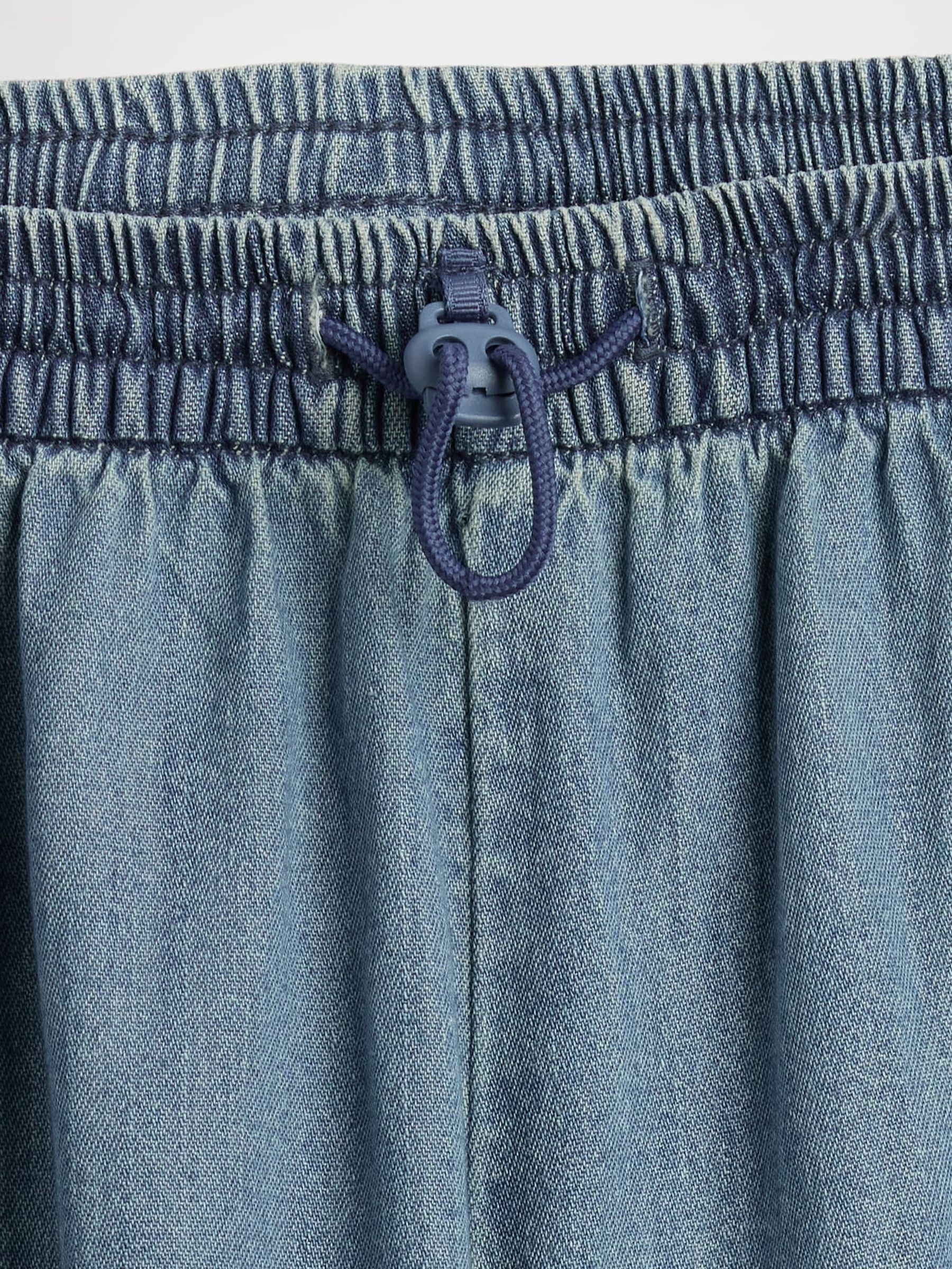 Blue High Waisted Denim Baggy Joggers (4-13yrs) - Image 4 of 5