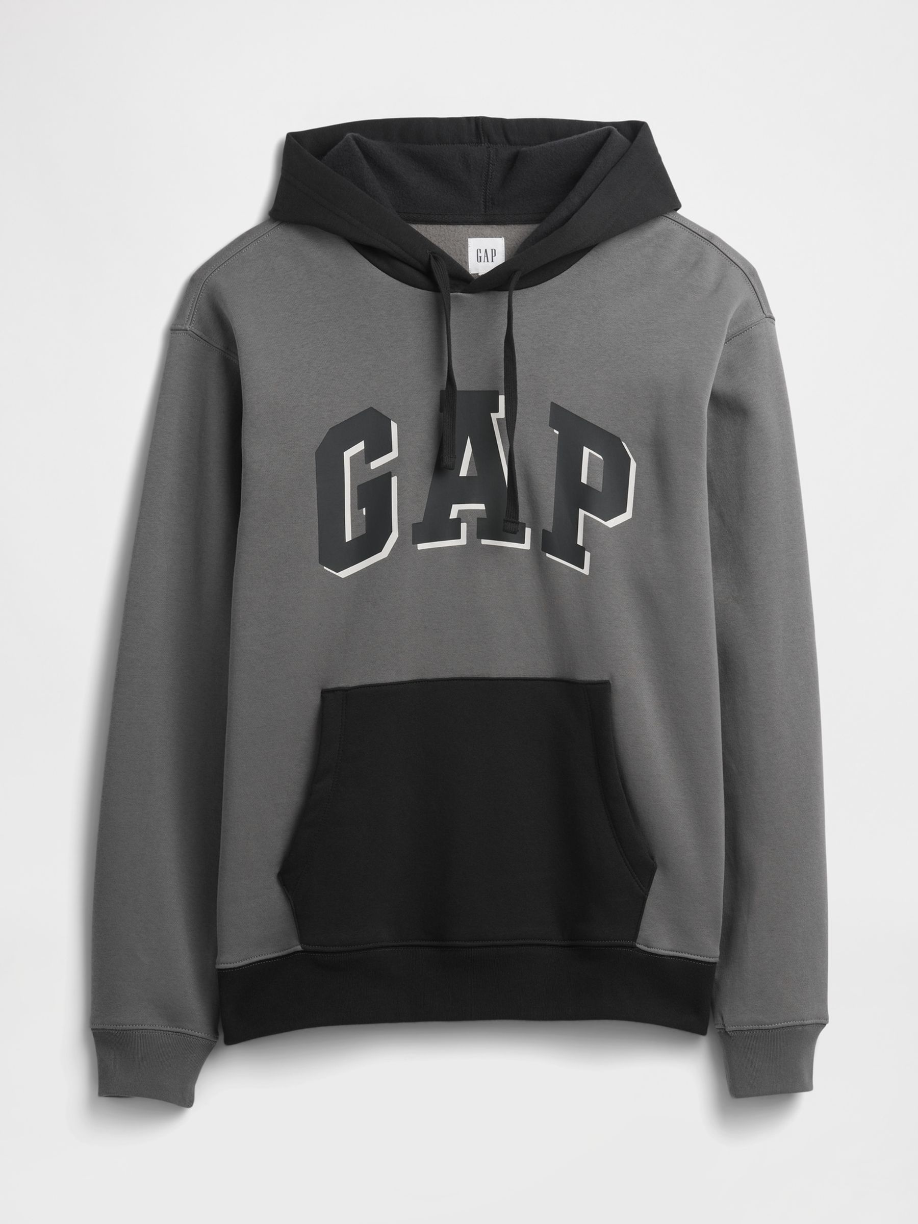 Grey Relaxed Logo Colourblock Hoodie - Image 4 of 4