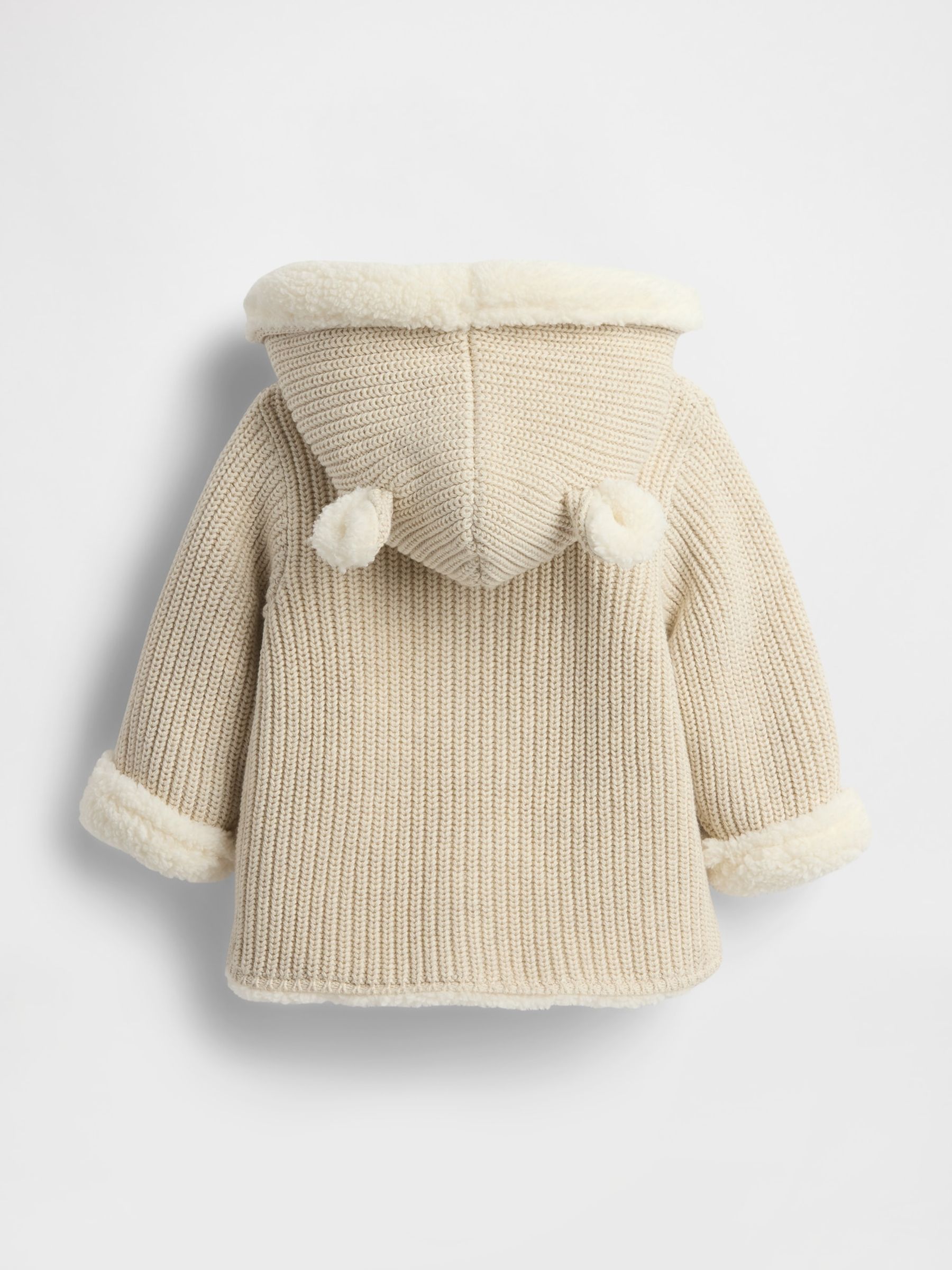 Cream Sherpa-Lined Cardigan (Newborn-24mths) - Image 2 of 3