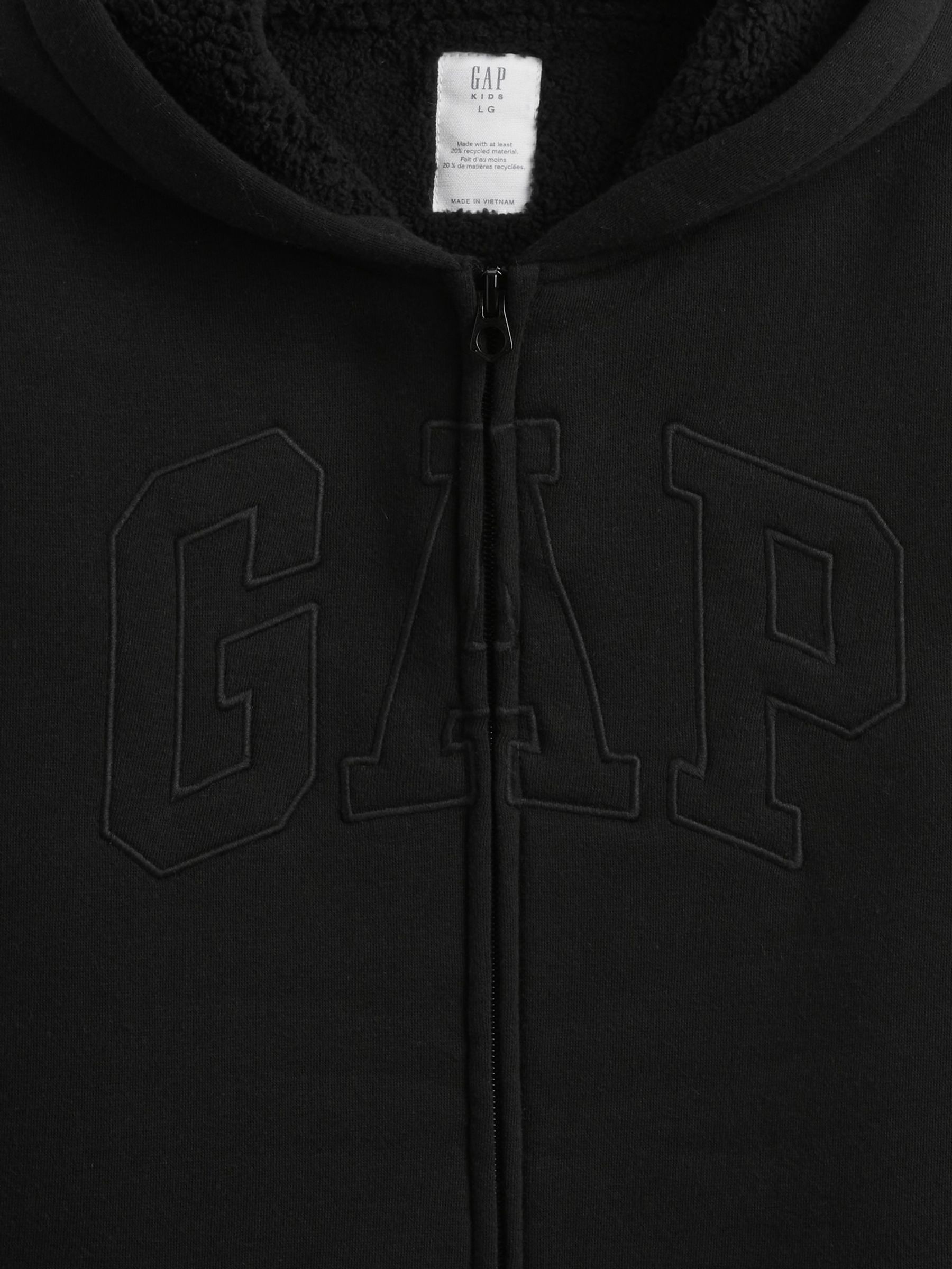 Black Logo Sherpa-Lined Zip Hoodie - Image 3 of 3