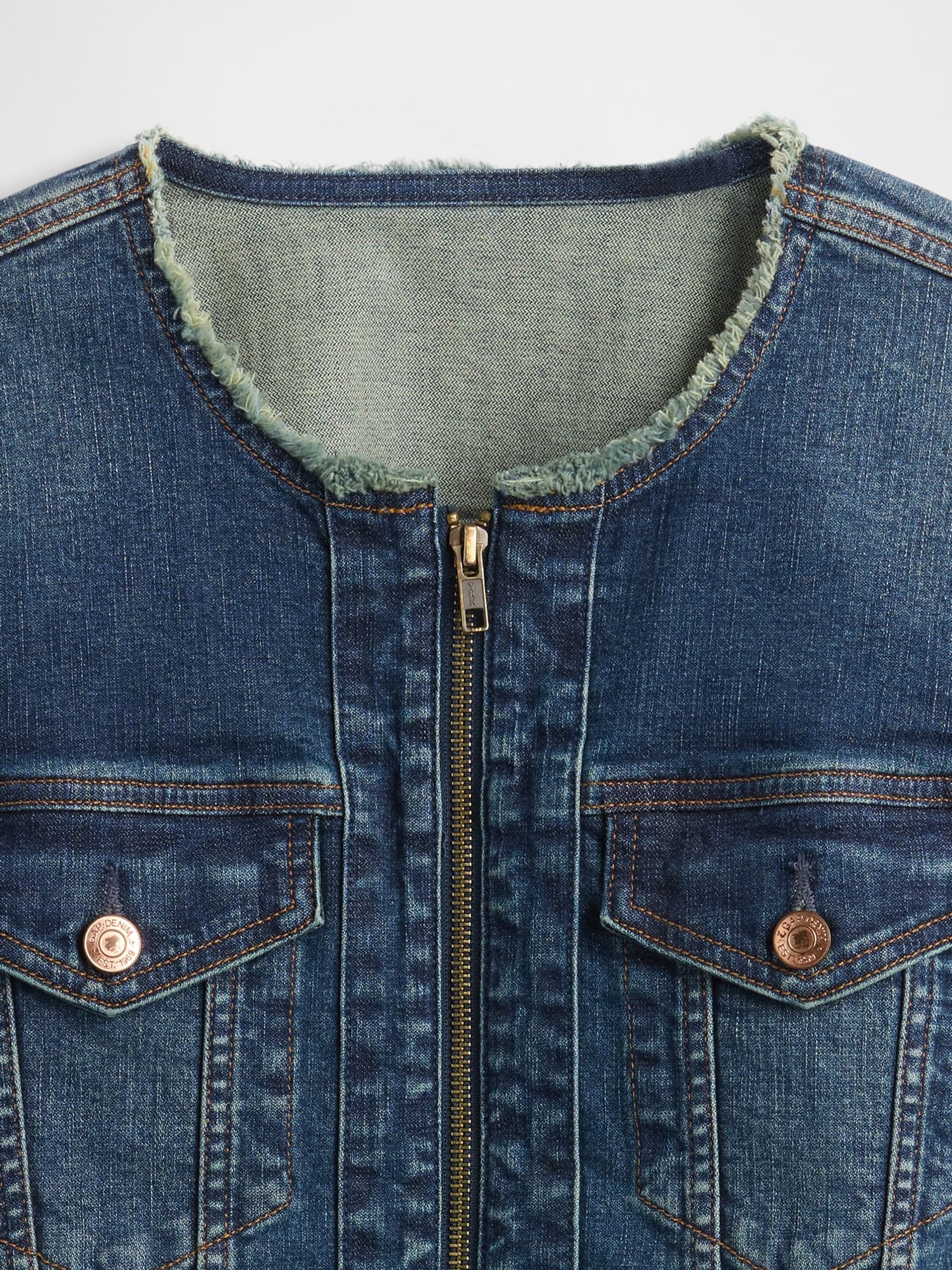 Blue Denim Moto Jacket - Image 5 of 5