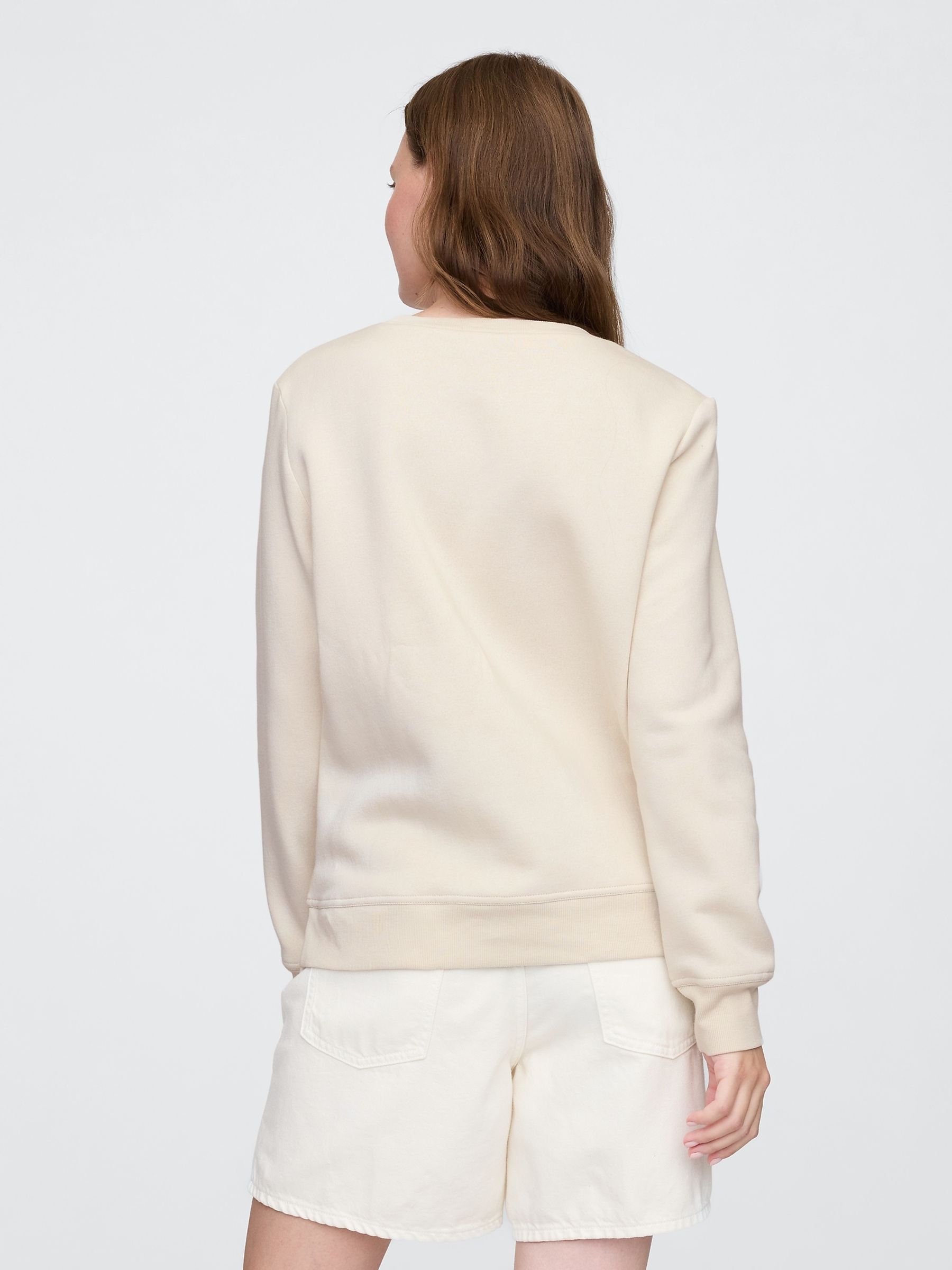 Cream Relaxed Logo Crew Neck Jumper - Image 2 of 5