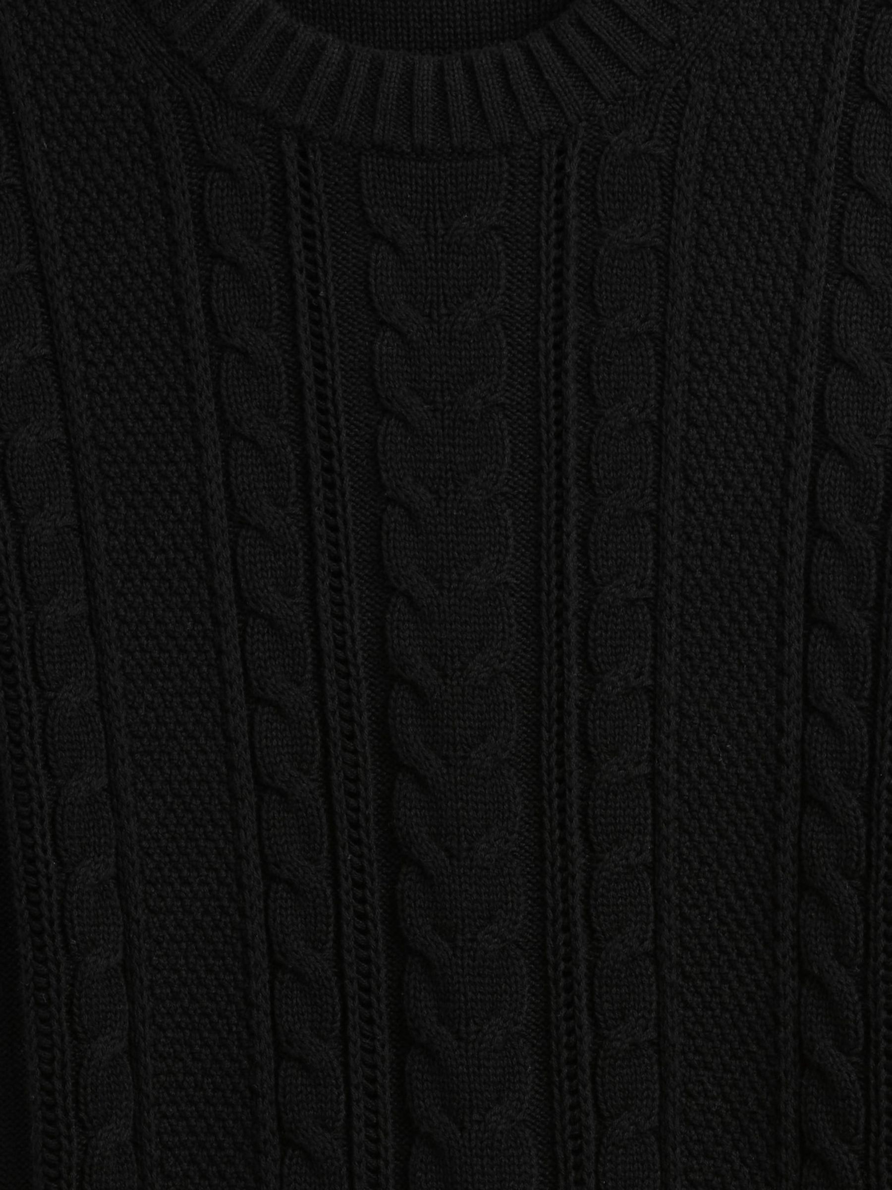 Black Cotton Cable Knit Sweatshirt - Image 5 of 5