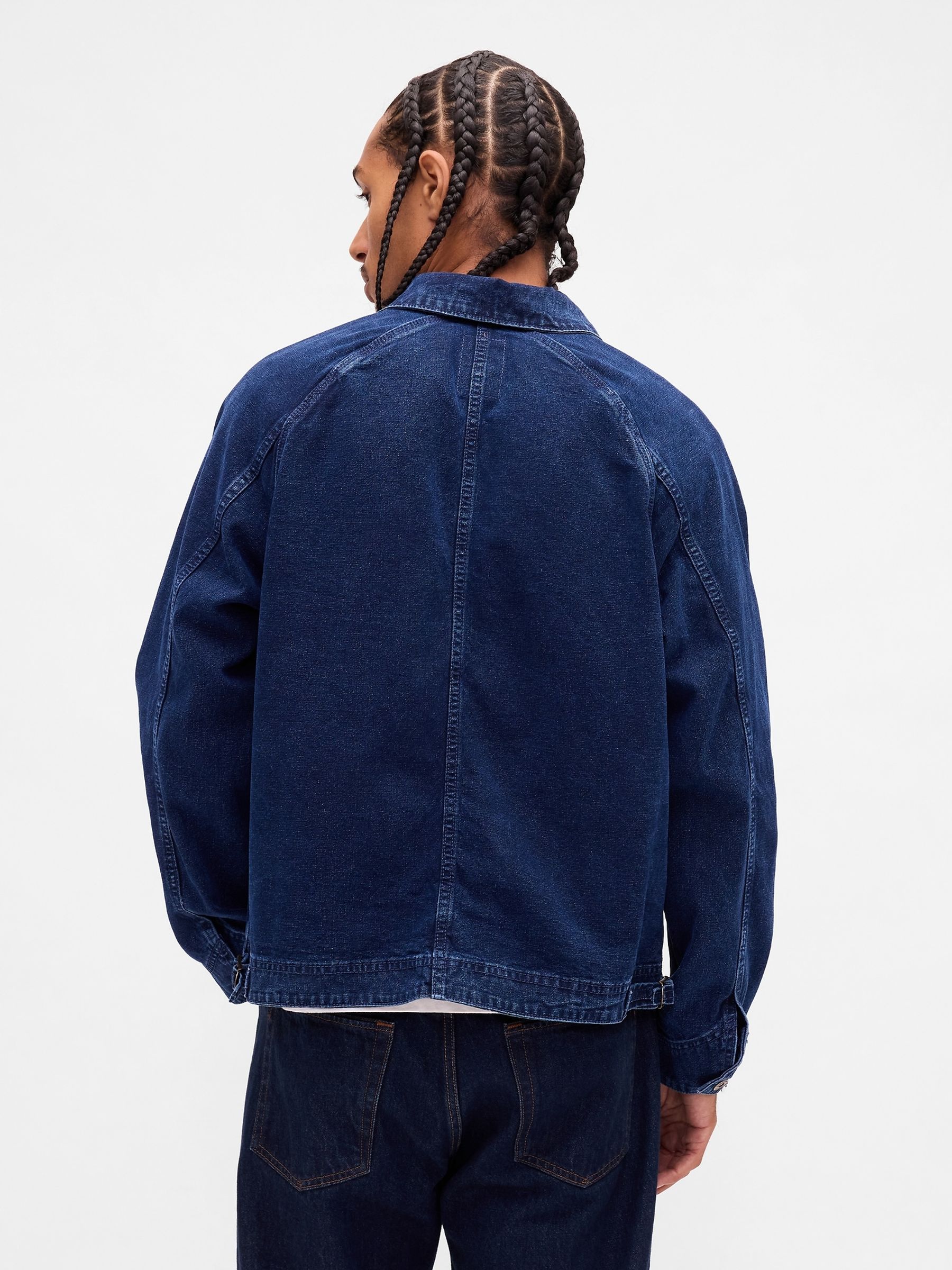 Blue Denim Zip Chore Jacket - Image 2 of 3