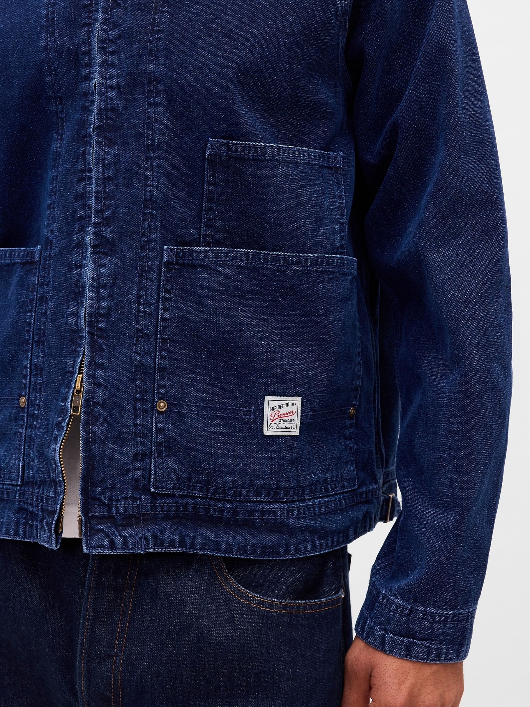 Blue Denim Zip Chore Jacket - Image 3 of 3