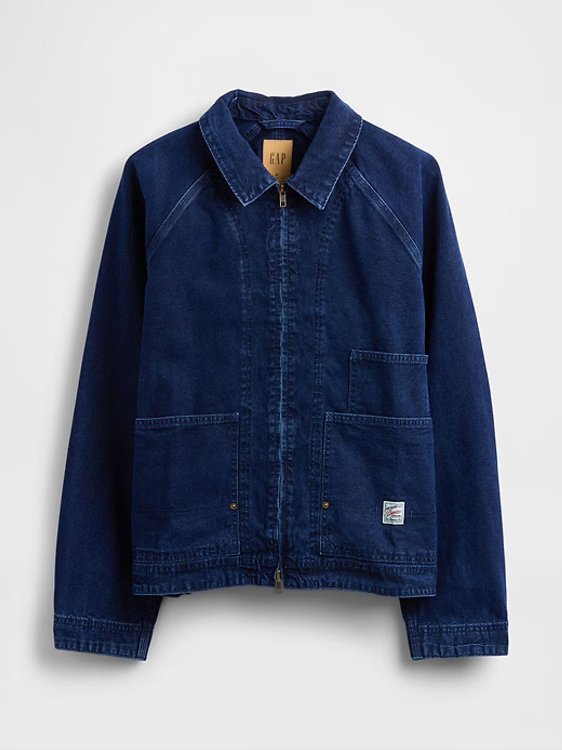 Blue Denim Zip Chore Jacket - Image 4 of 4