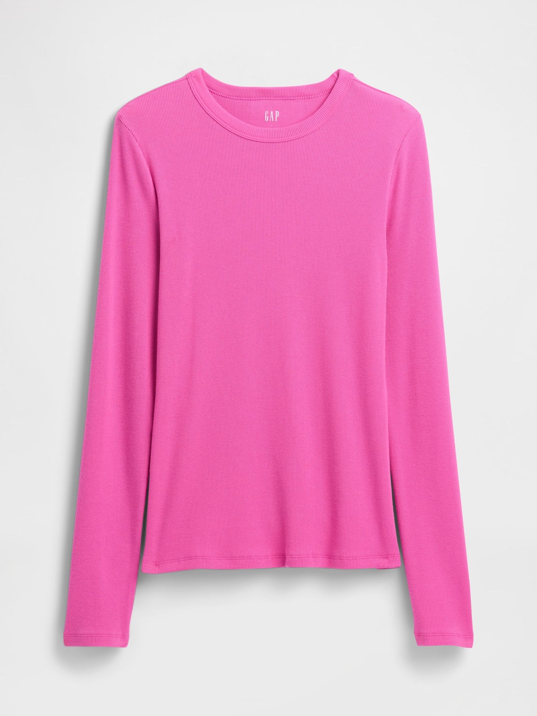 Pink Long Sleeve Rib T-Shirt - Image 5 of 5 Pink Long Sleeve Rib T-Shirt - Image 5 of 5