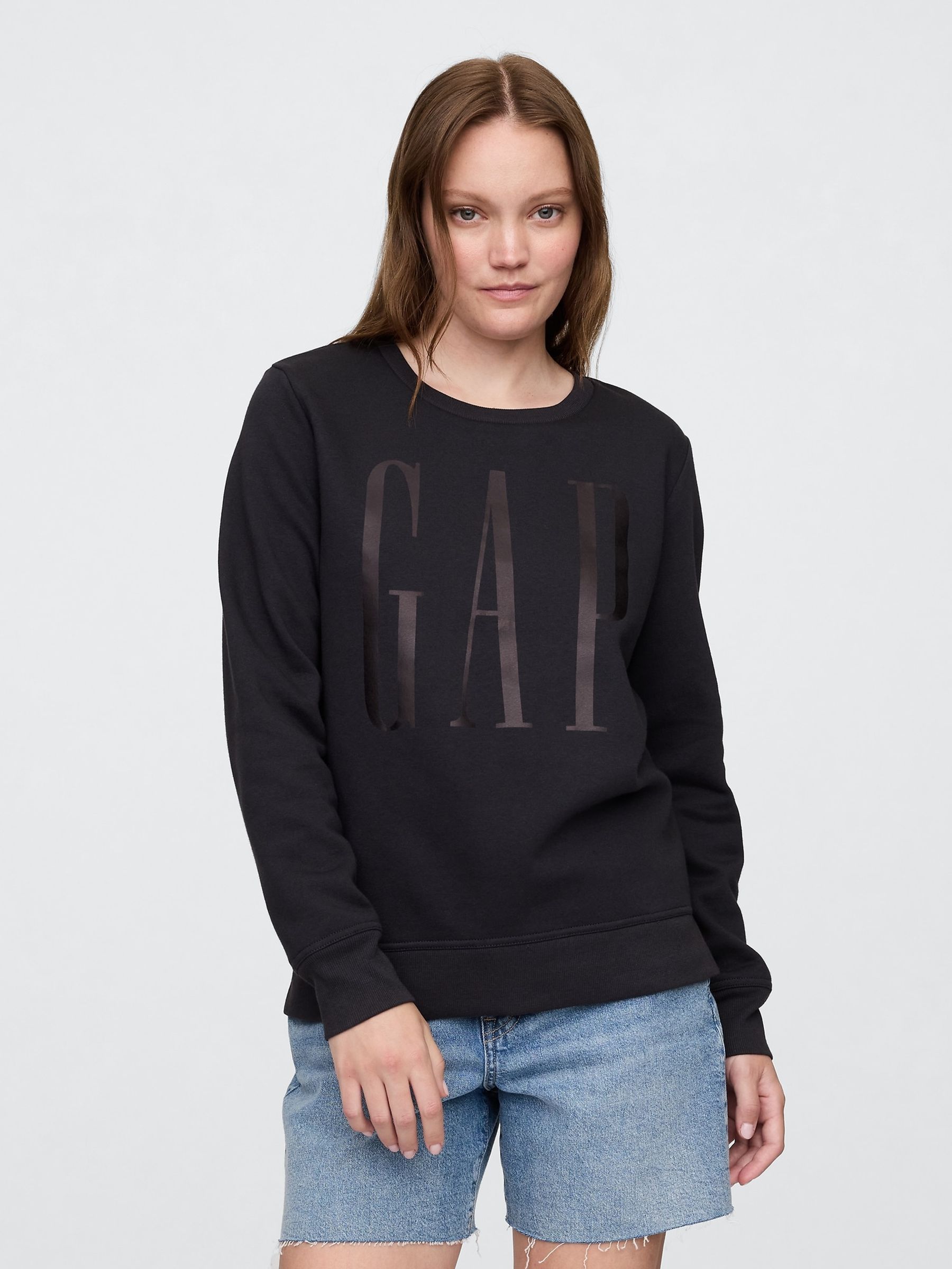 Black Relaxed Logo Crew Neck Jumper - Image 1 of 5