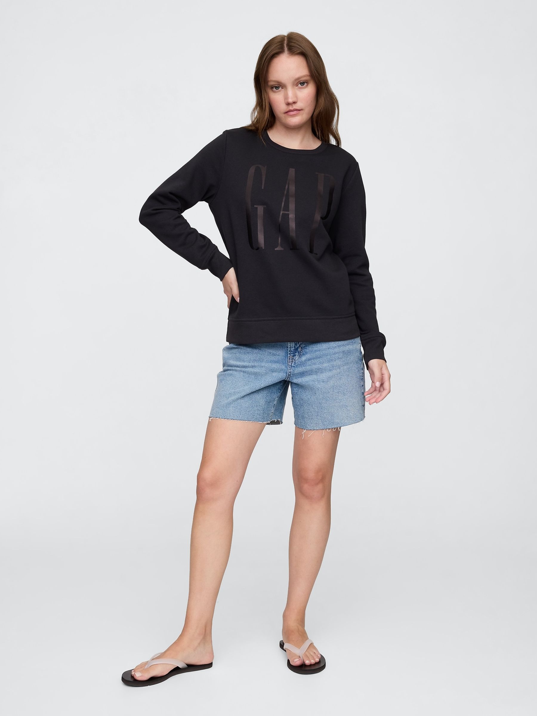 Black Relaxed Logo Crew Neck Jumper - Image 4 of 5