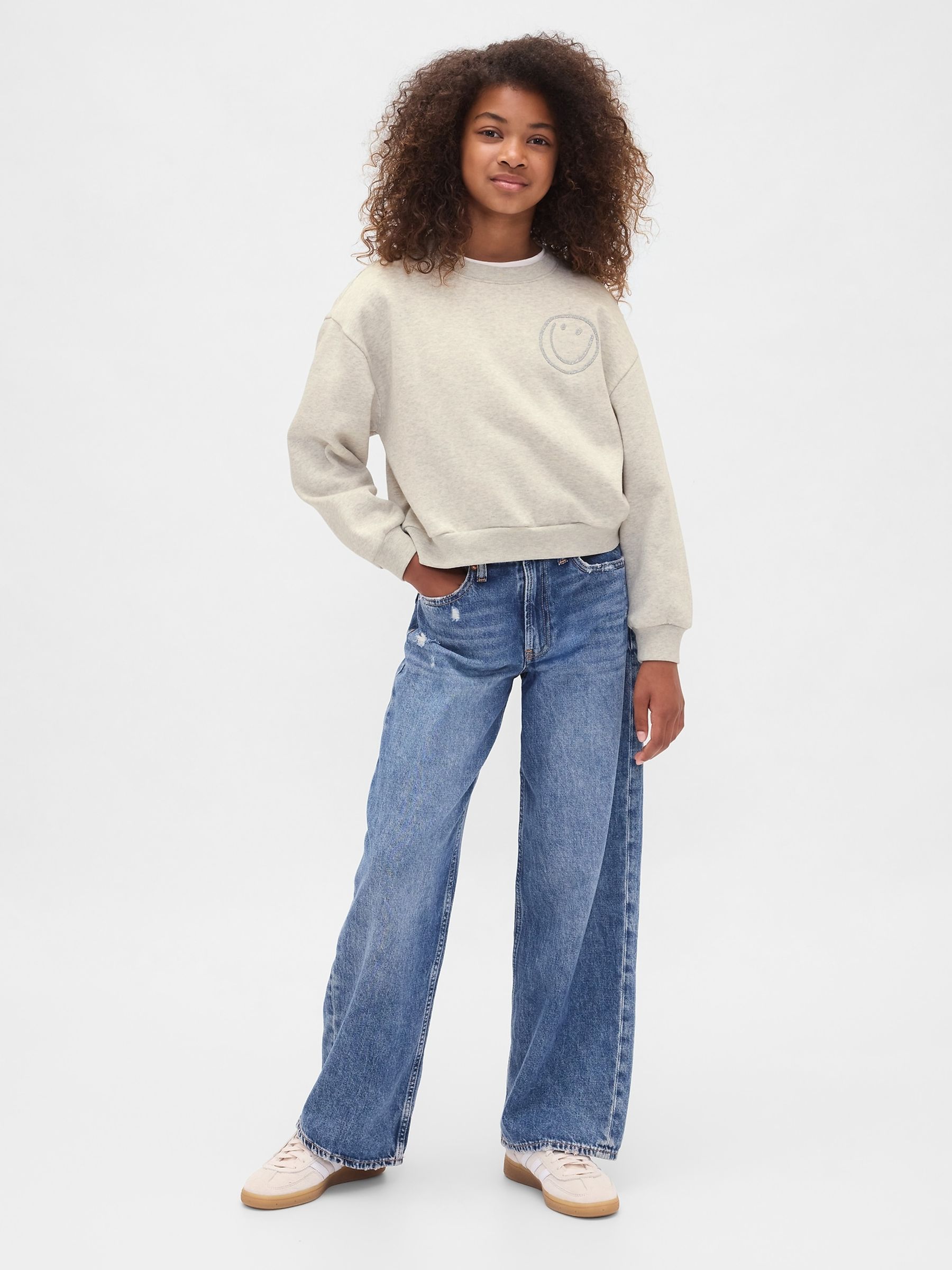 Grey Vintage Soft Dolman Sweatshirt (4-13yrs) - Image 3 of 5