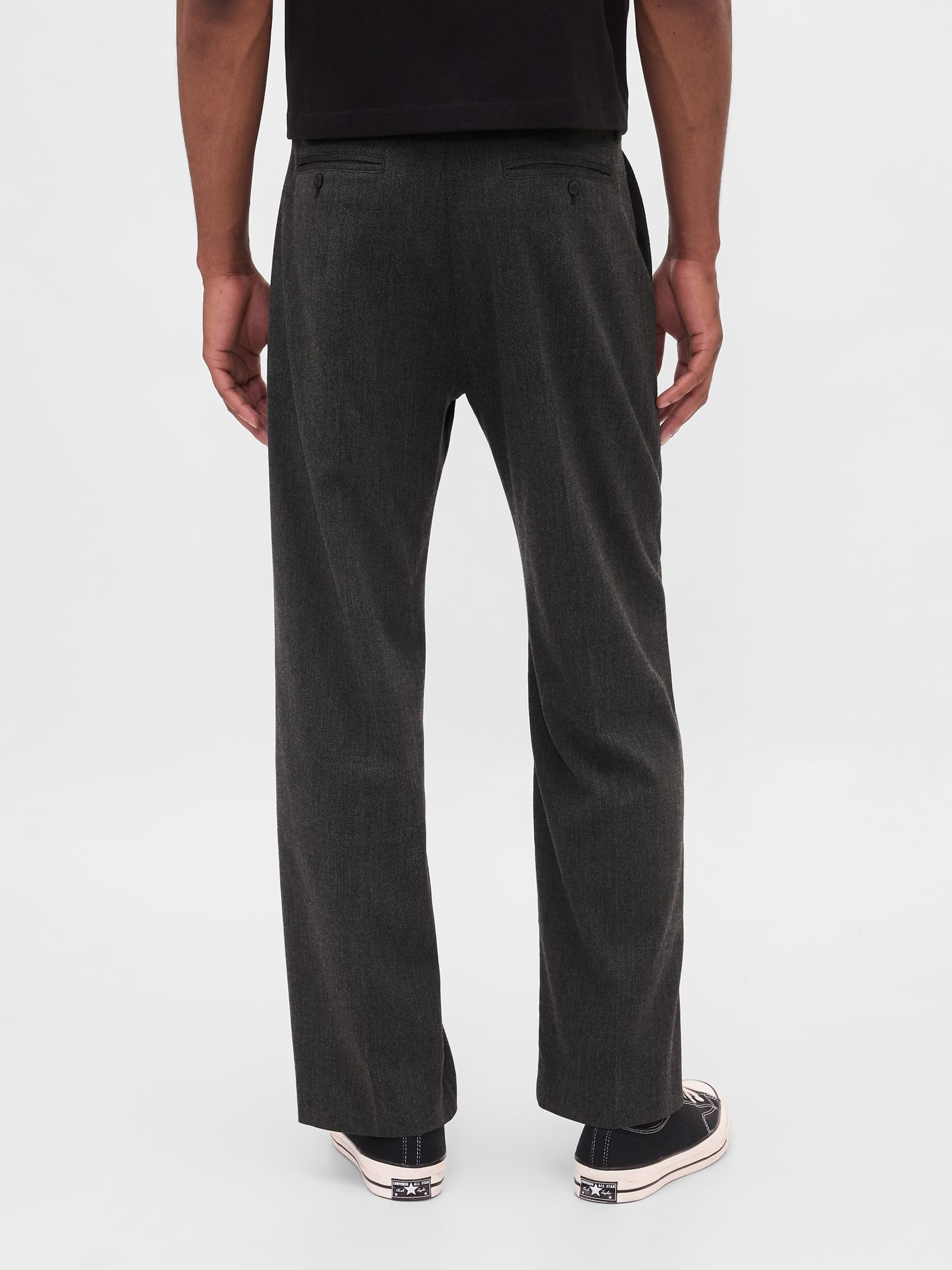 Black 365 Wool-Blend Relaxed Trousers - Image 2 of 5