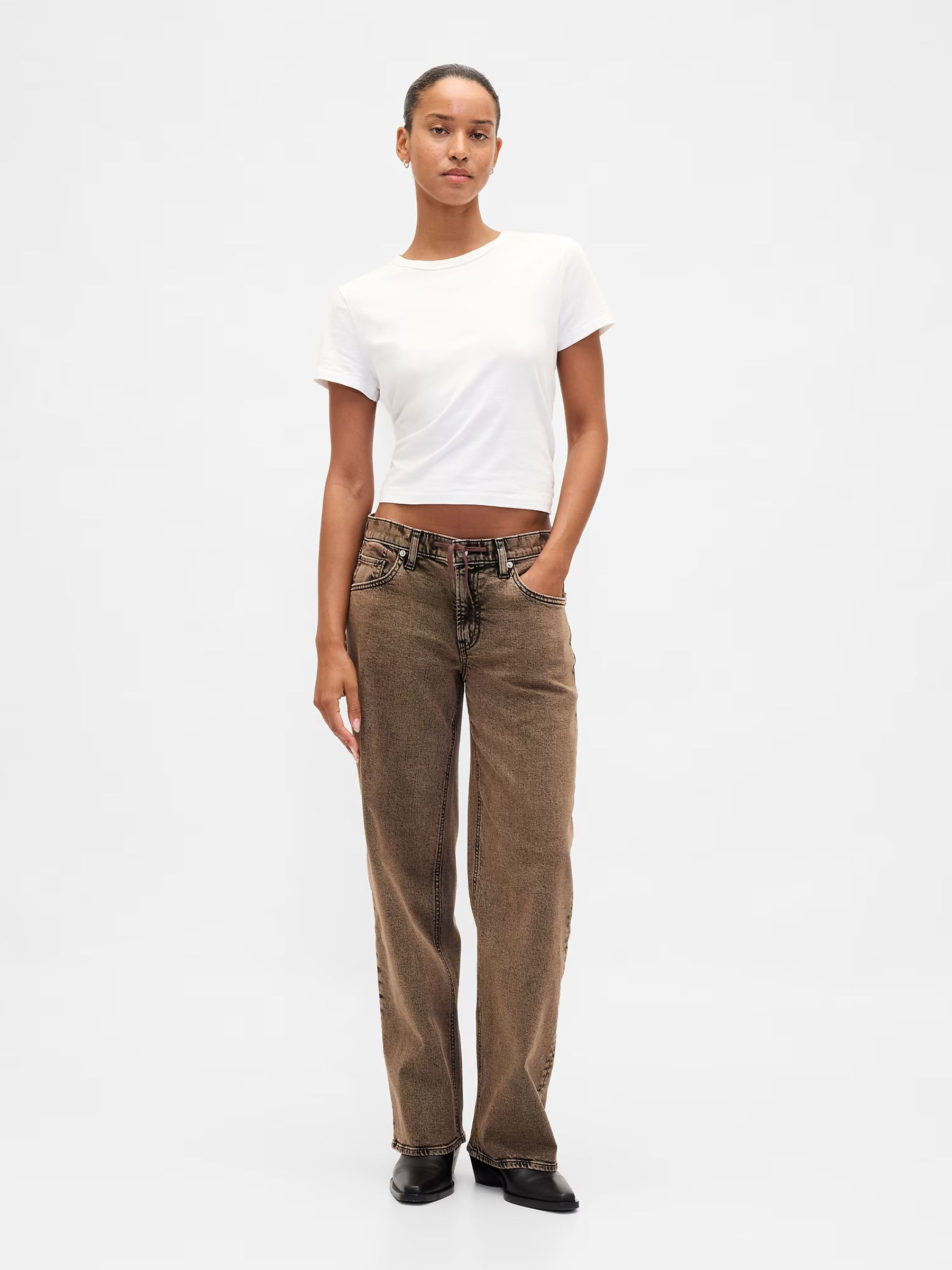 Brown Low Waisted 90s Loose Jeans - Image 7 of 7