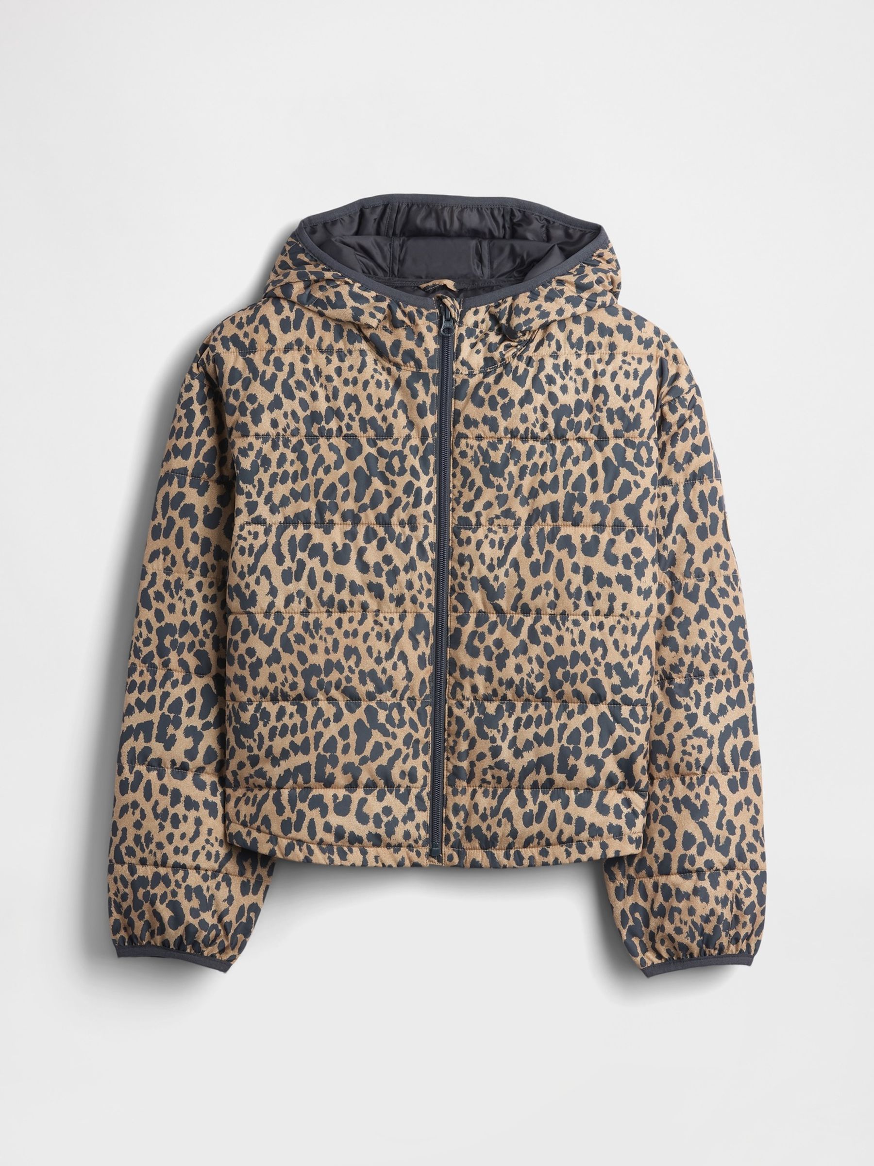 Brown Leopard Print Cold Control Puffer Jacket (4-13yrs) - Image 6 of 7