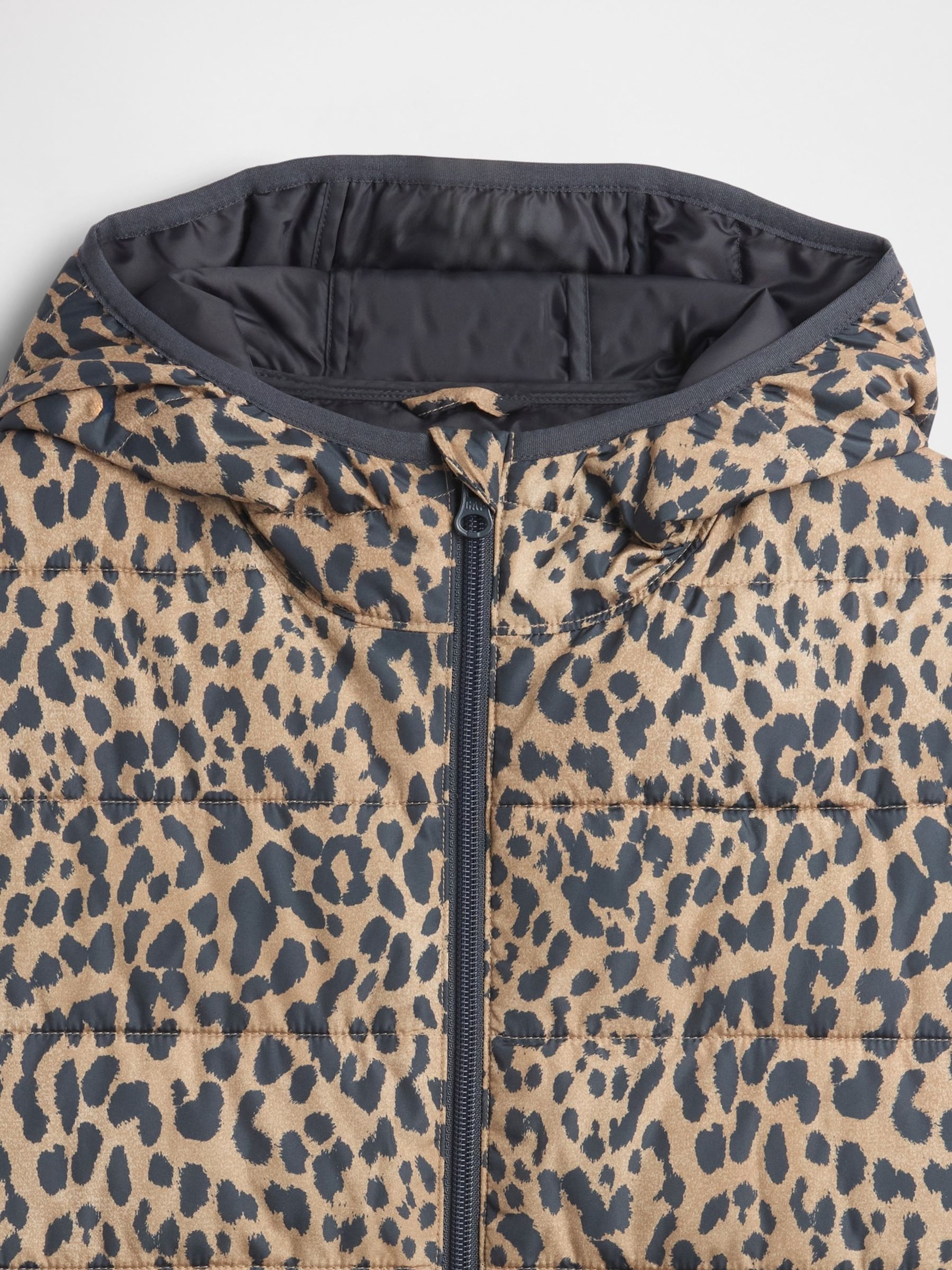 Brown Leopard Print Cold Control Puffer Jacket (4-13yrs) - Image 7 of 7