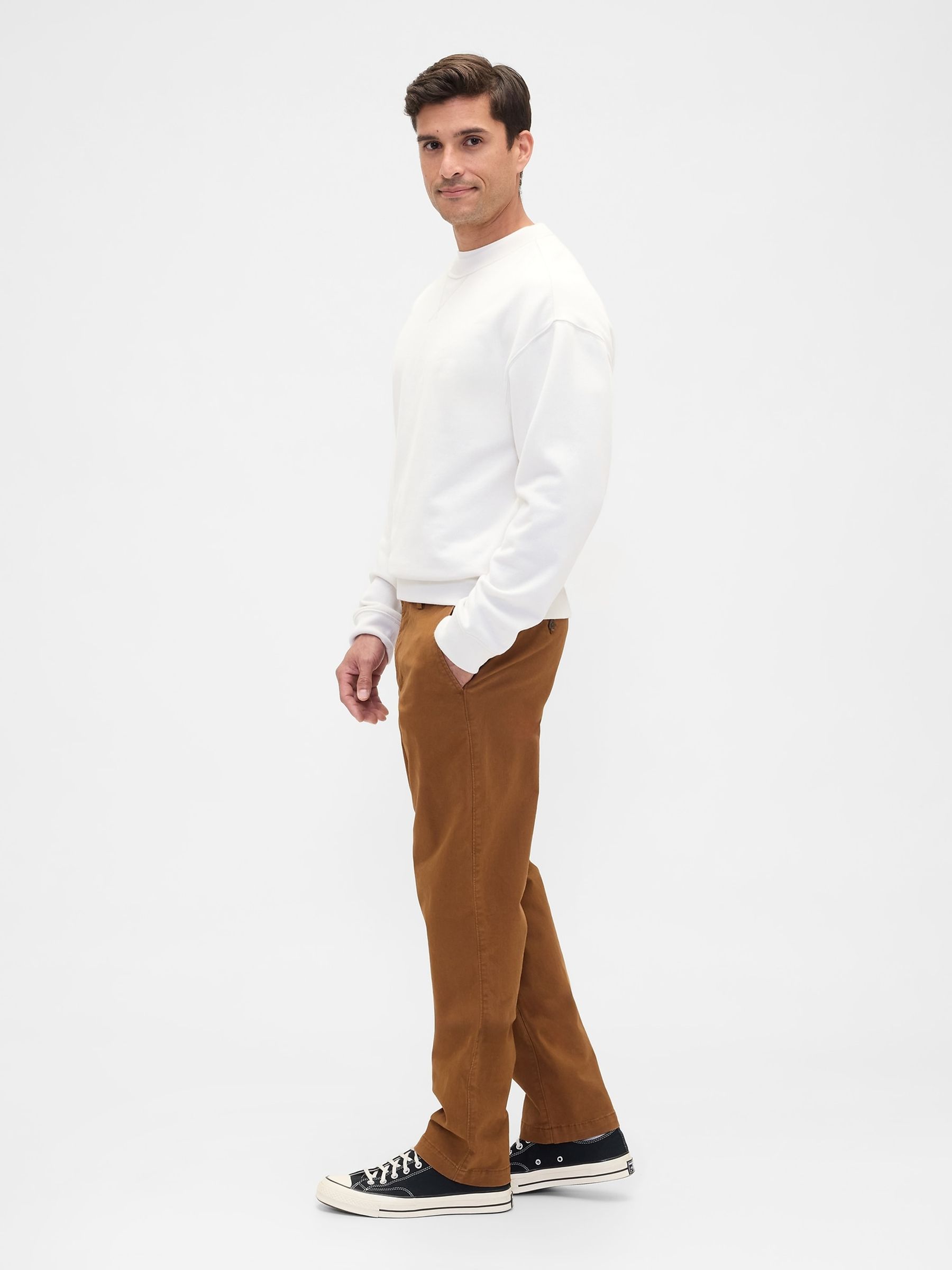 Brown Essential Chinos in Straight Fit - Image 3 of 6